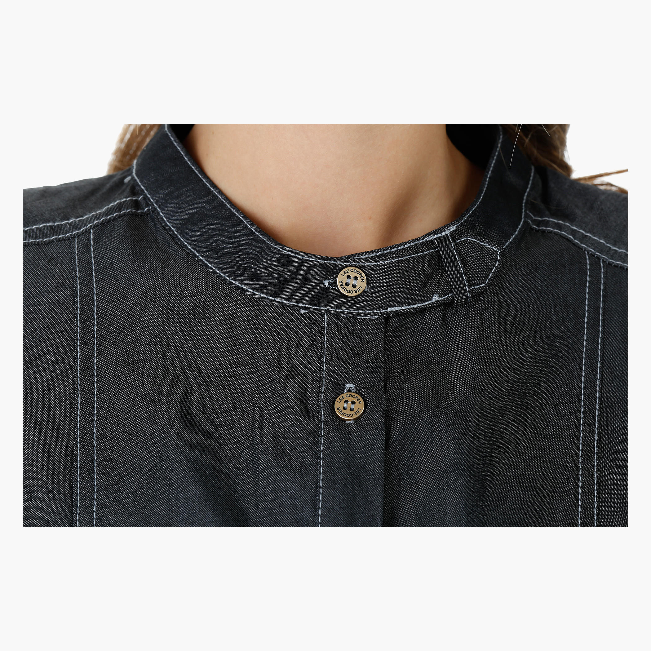 Lee Cooper Sleeveless Maxi Denim Dress with Double Slits-women-clothing-dresses-image-4