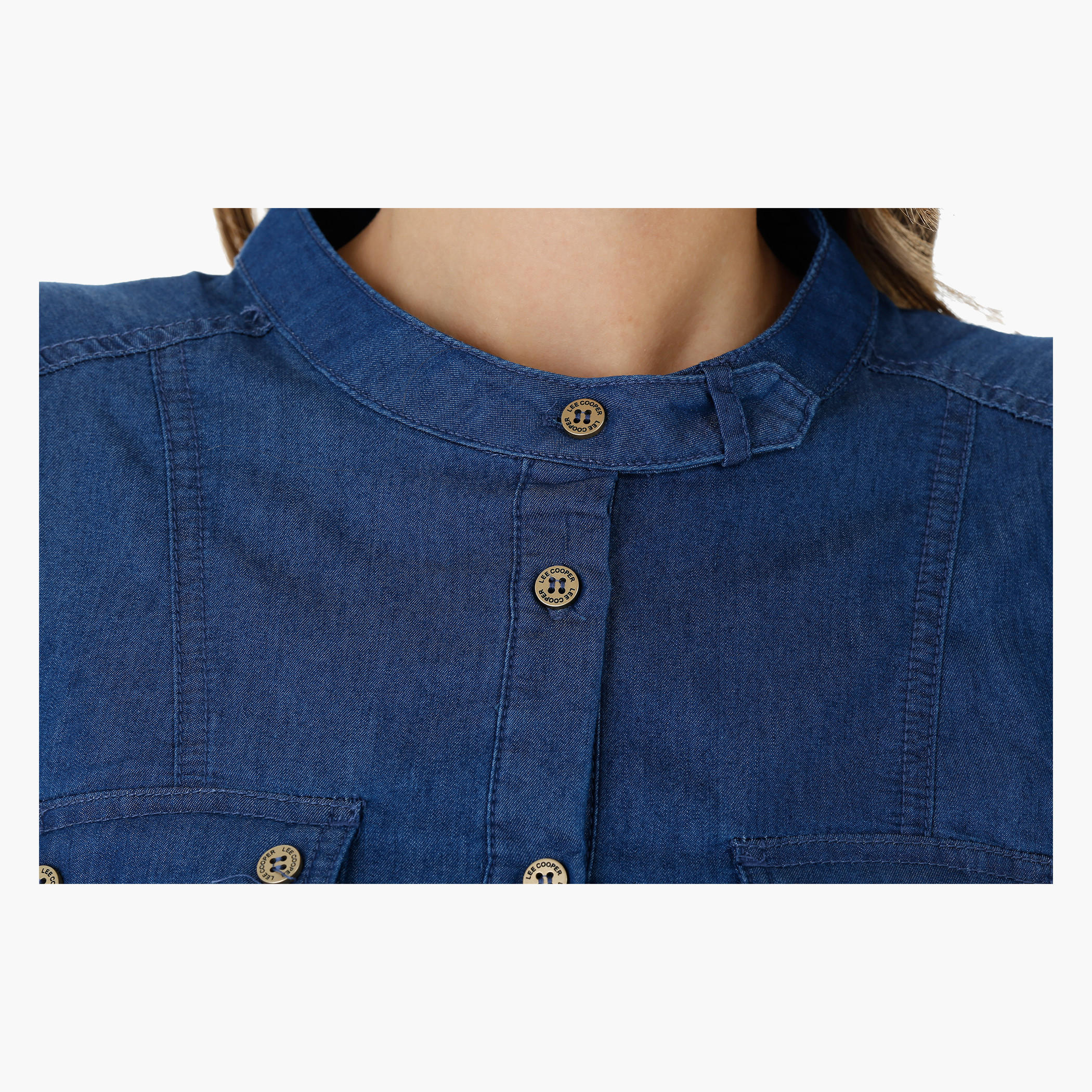 Lee Cooper Sleeveless Maxi Denim Dress with Double Slits-women-clothing-dresses-image-8