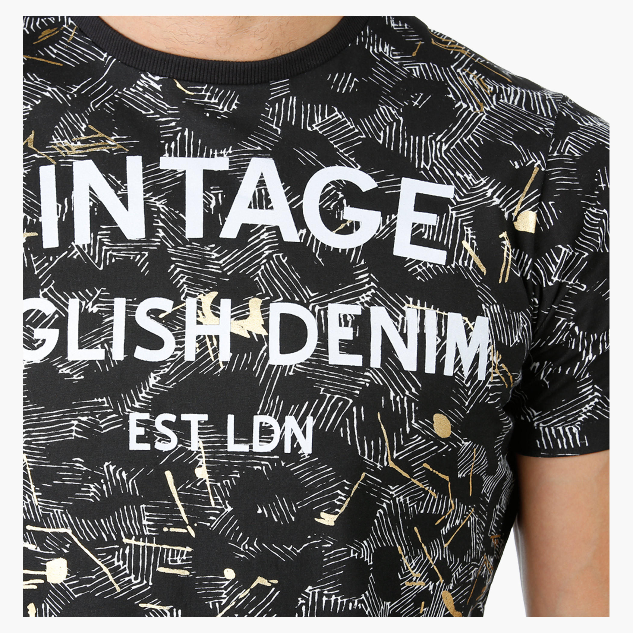 Lee Cooper Cotton T-Shirt with Short Sleeves and All-Over Print in Regular Fit-men-clothing-tshirtsandpolos-tshirts-image-4
