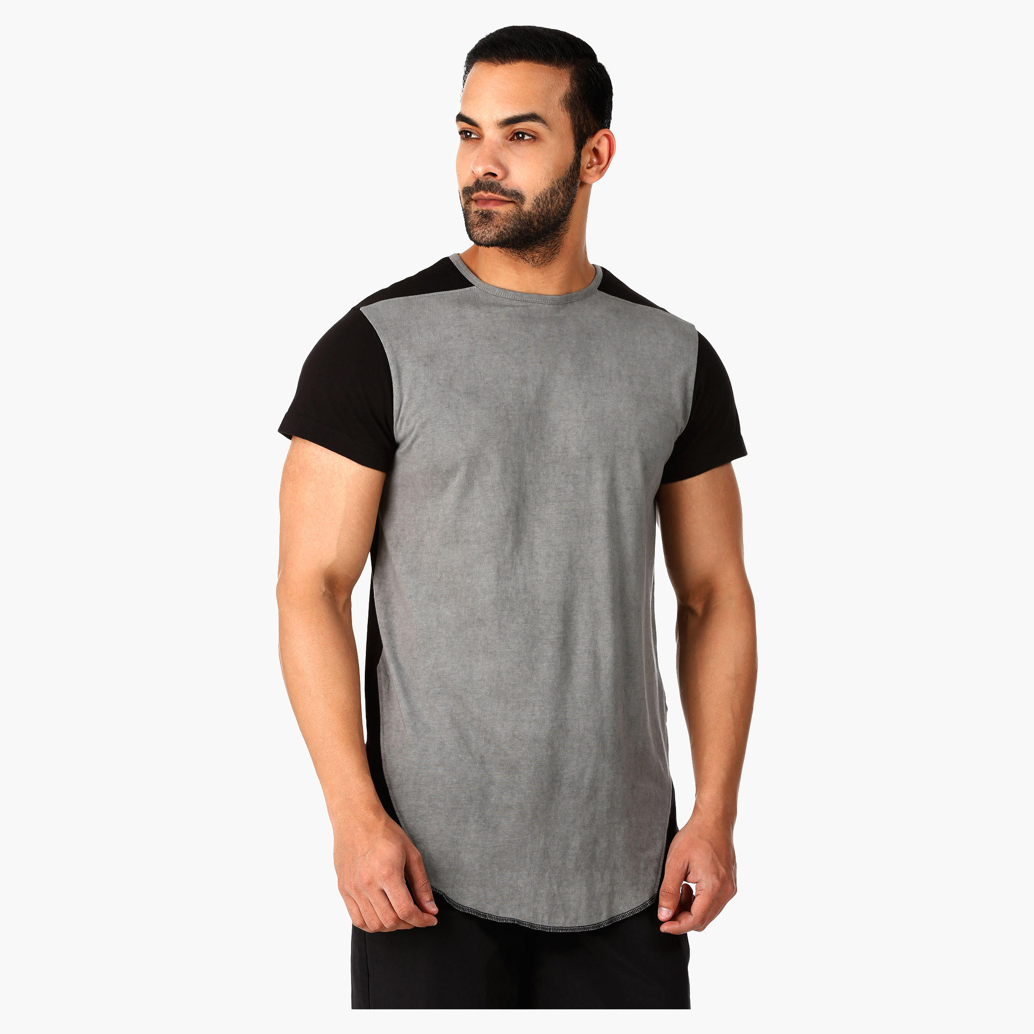 Lee Cooper Longline T-Shirt with Short Sleeves in Regular Fit-men-clothing-tshirtsandpolos-tshirts-image-1
