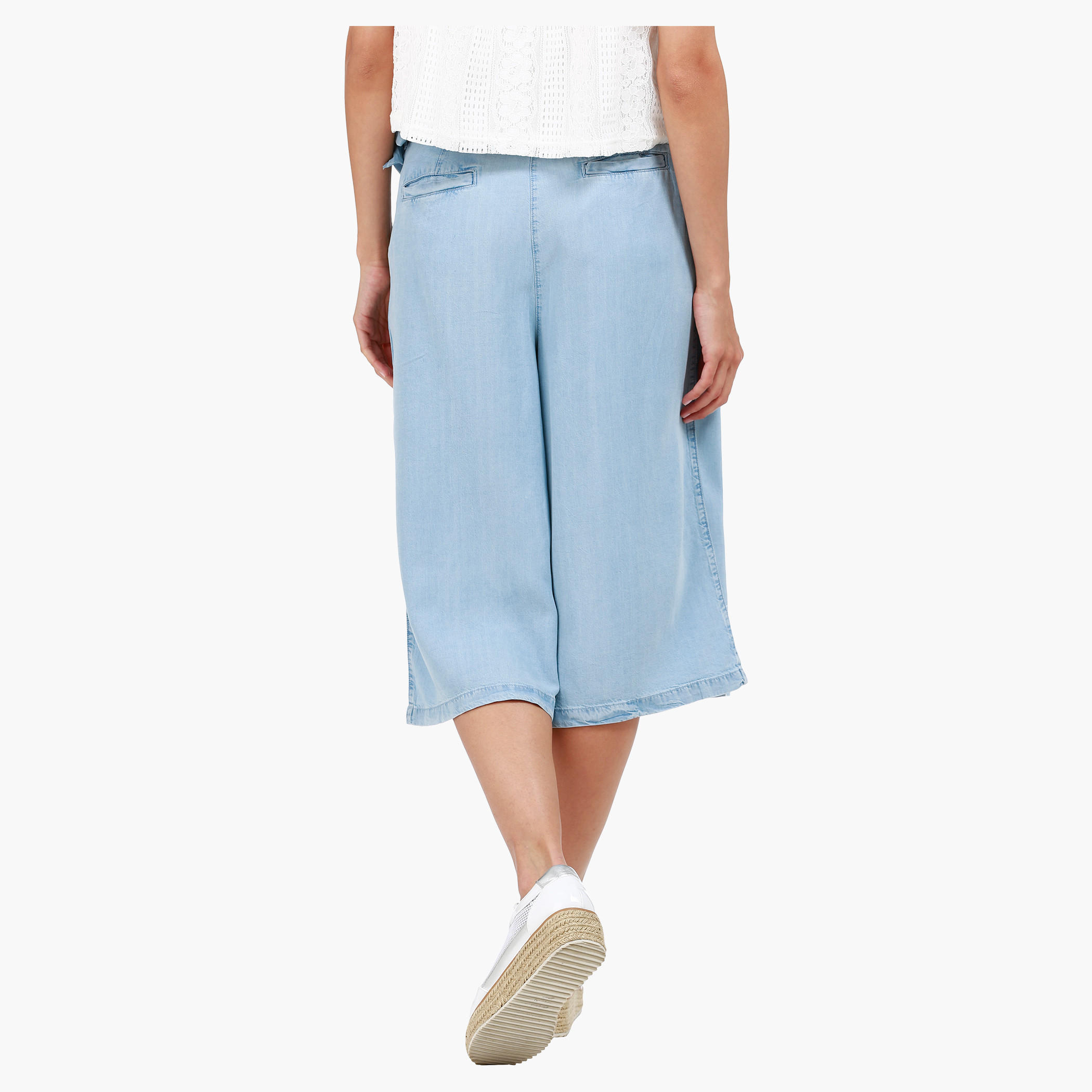 Lee Cooper Mid-Rise Denim Culottes in Regular Fit-women-clothing-bottoms-jeans-image-4
