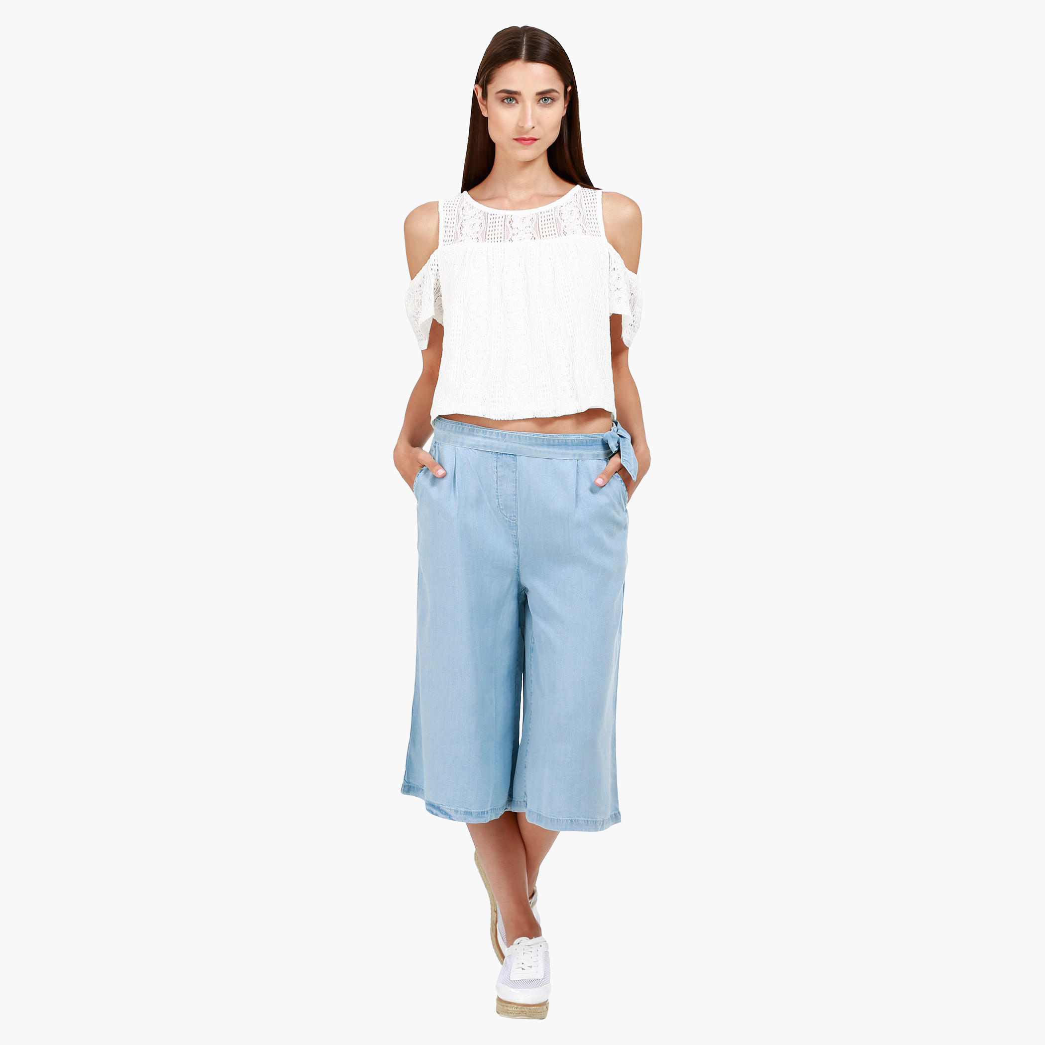 Lee Cooper Mid-Rise Denim Culottes in Regular Fit-women-clothing-bottoms-jeans-image-5