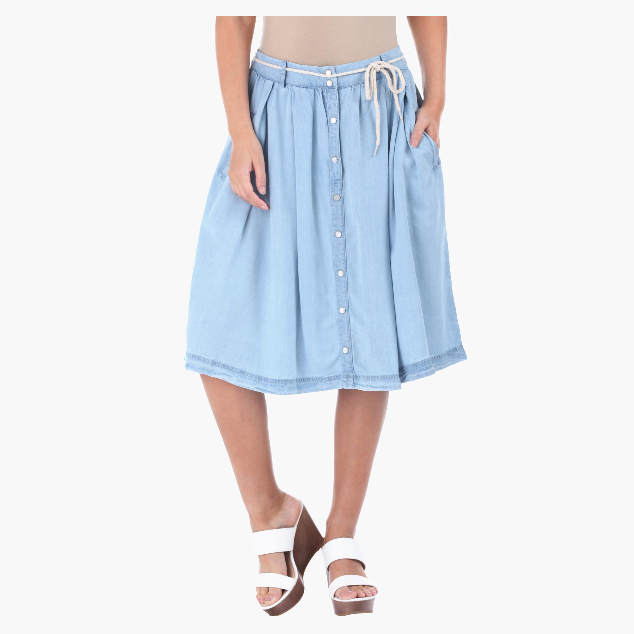 Lee Cooper Solid Colour Skirt-women-clothing-bottoms-skirts-image-1