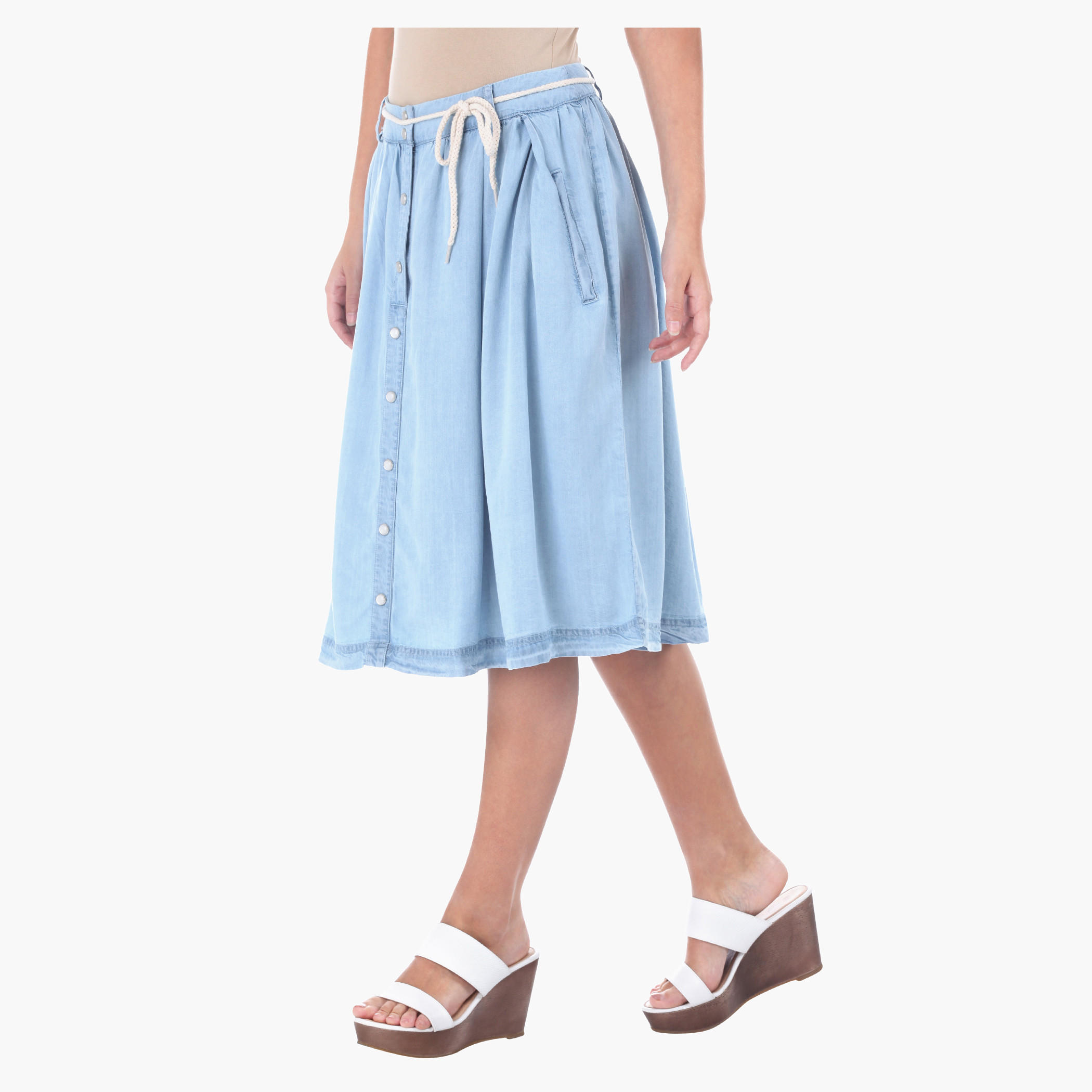 Lee Cooper Solid Colour Skirt-women-clothing-bottoms-skirts-image-3