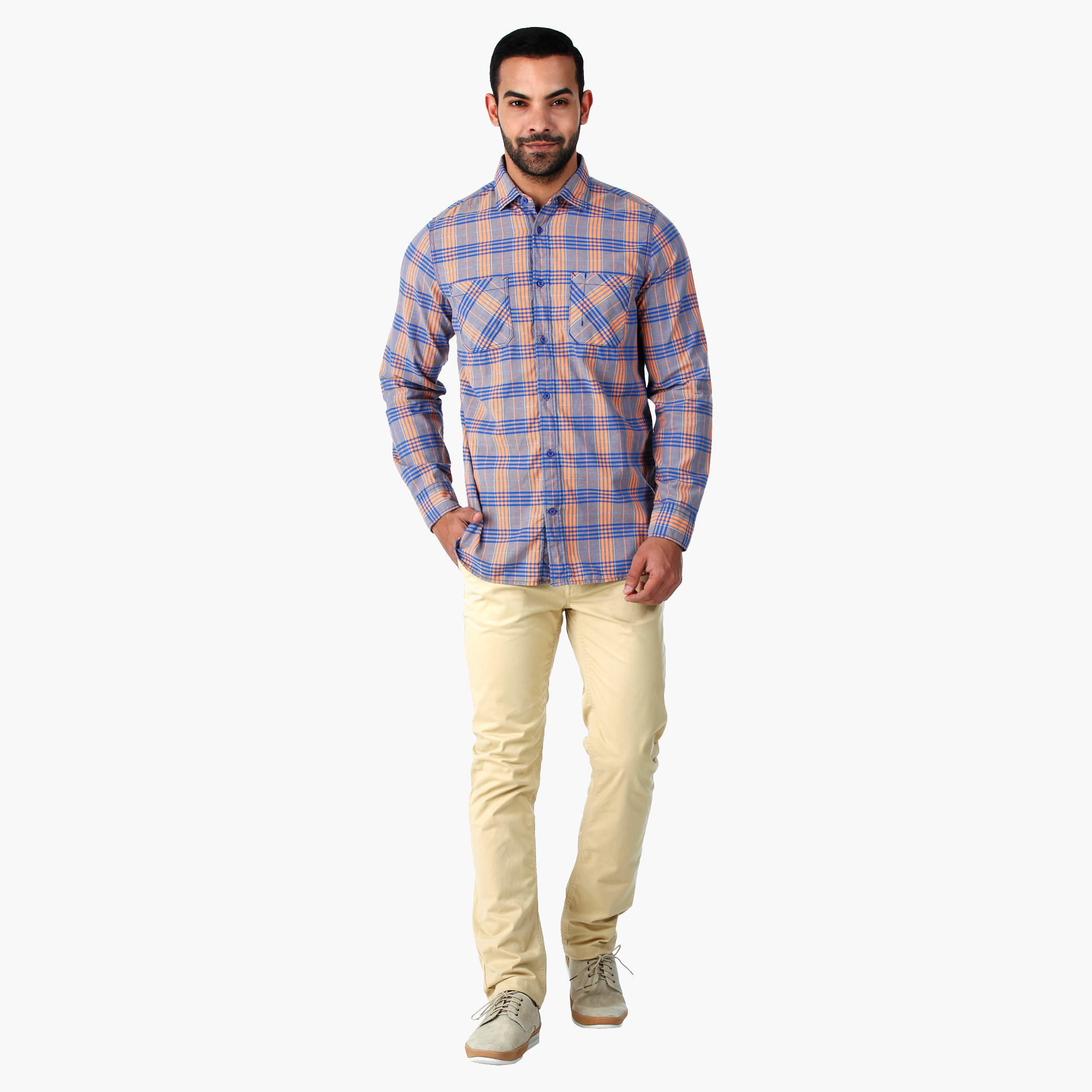 Lee Cooper Yarn-Dyed Cotton Shirt with Long Sleeves in Regular Fit-men-clothing-shirts-image-5