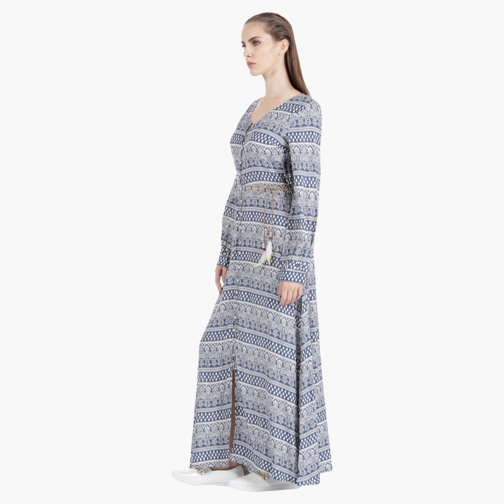 Lee Cooper Maxi Dress with Lantern Sleeves in Regular Fit-women-clothing-dresses-image-3