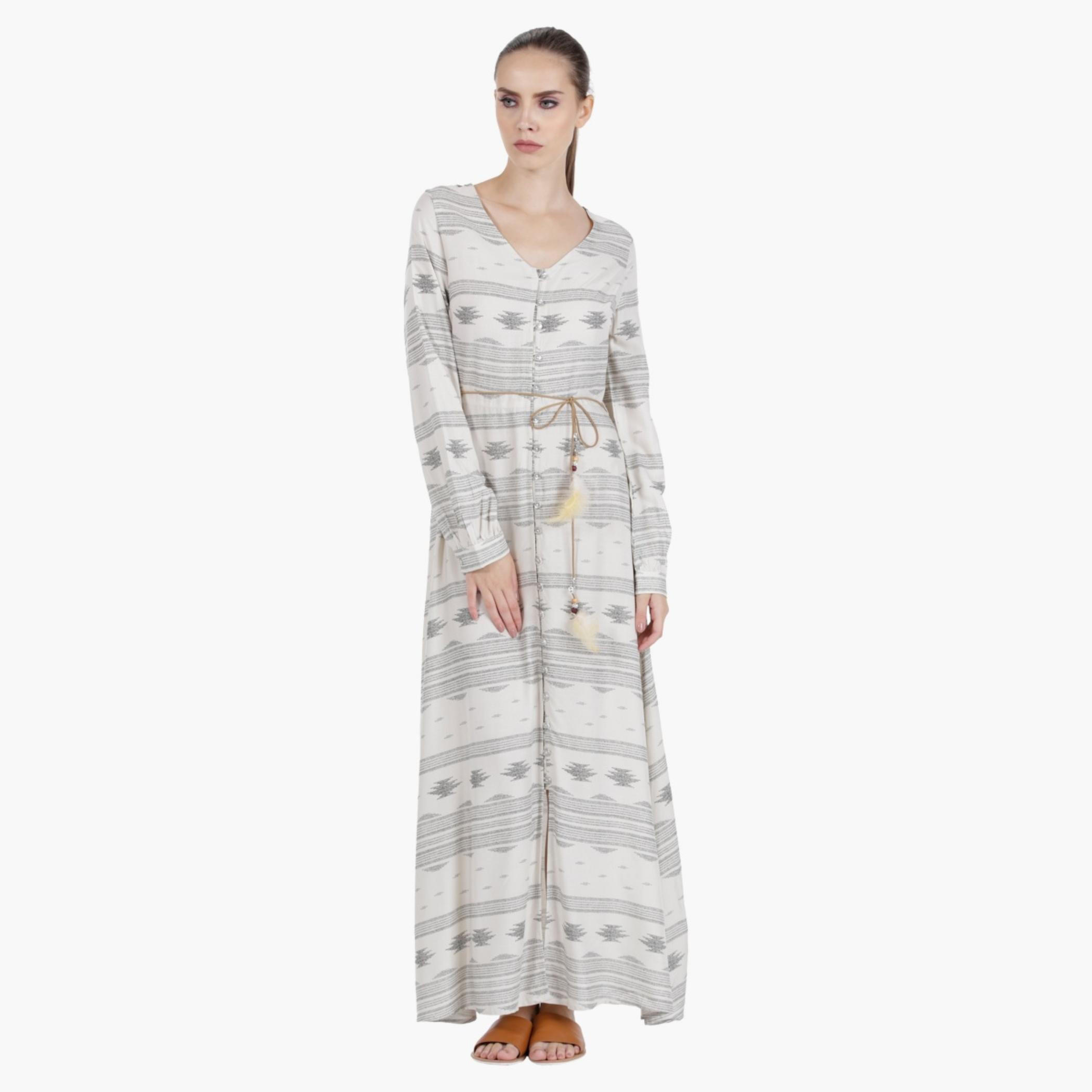Lee Cooper Maxi Dress with Lantern Sleeves in Regular Fit-women-clothing-dresses-image-1