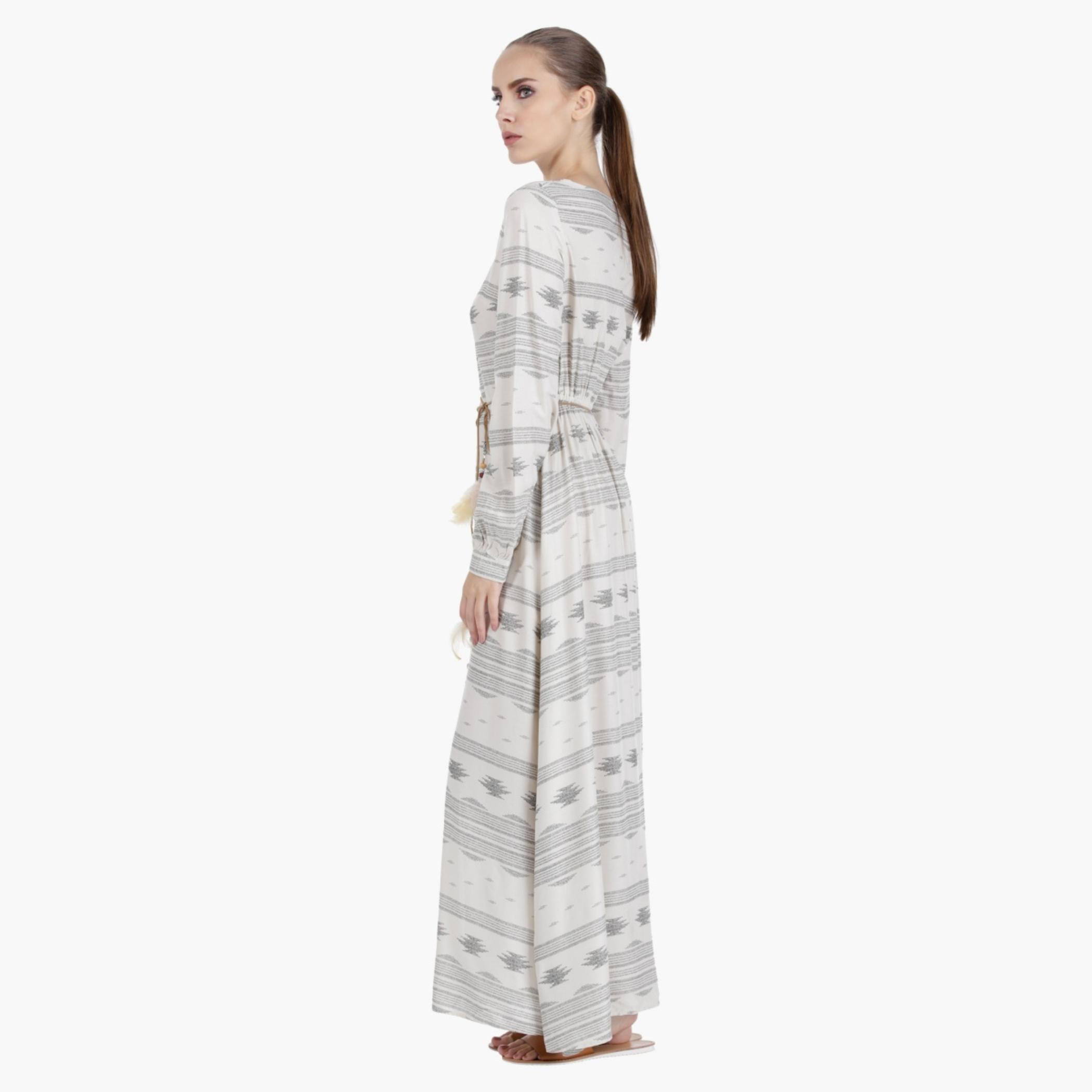 Lee Cooper Maxi Dress with Lantern Sleeves in Regular Fit-women-clothing-dresses-image-3