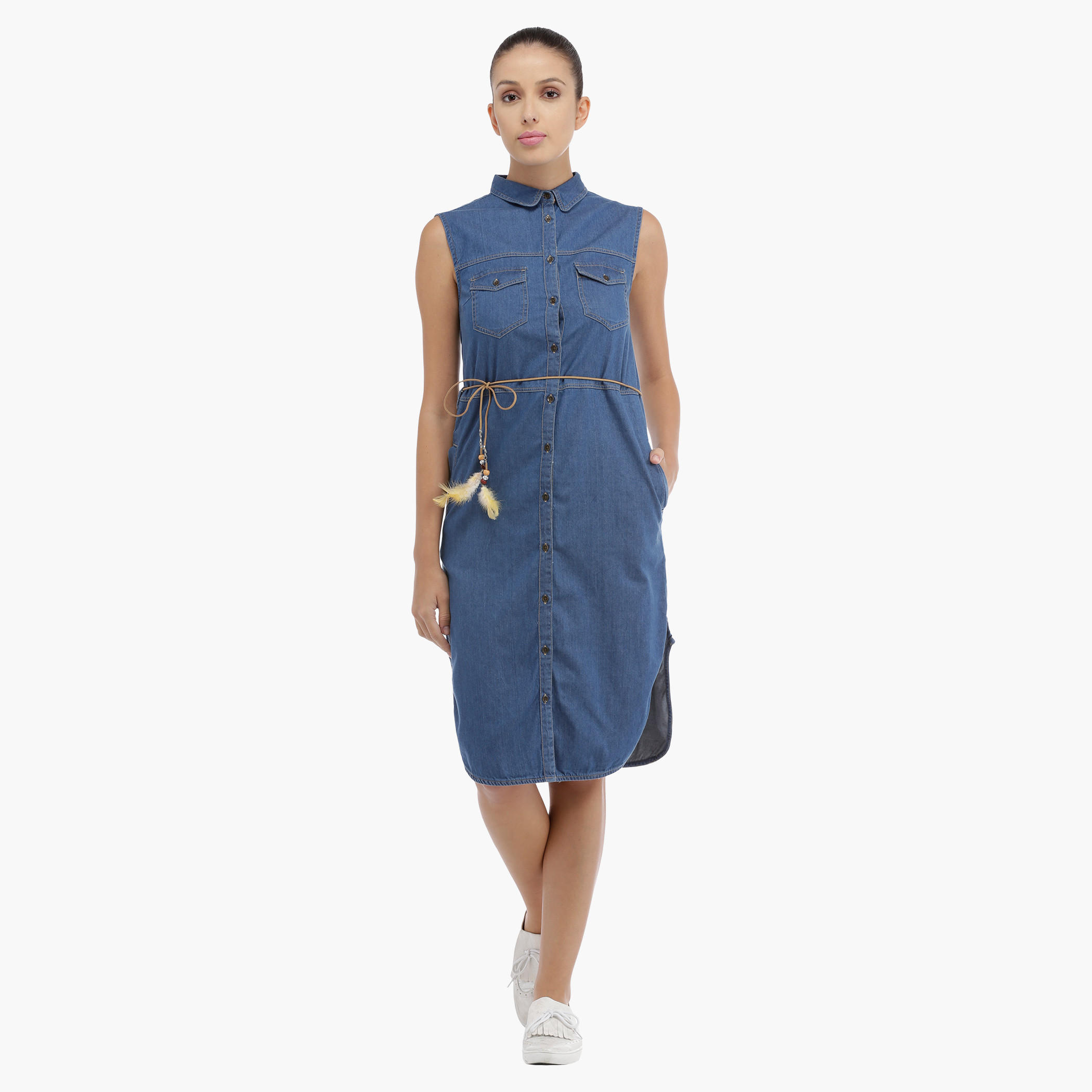 Lee Cooper U-Hem Shirt Dress-women-clothing-dresses-image-1