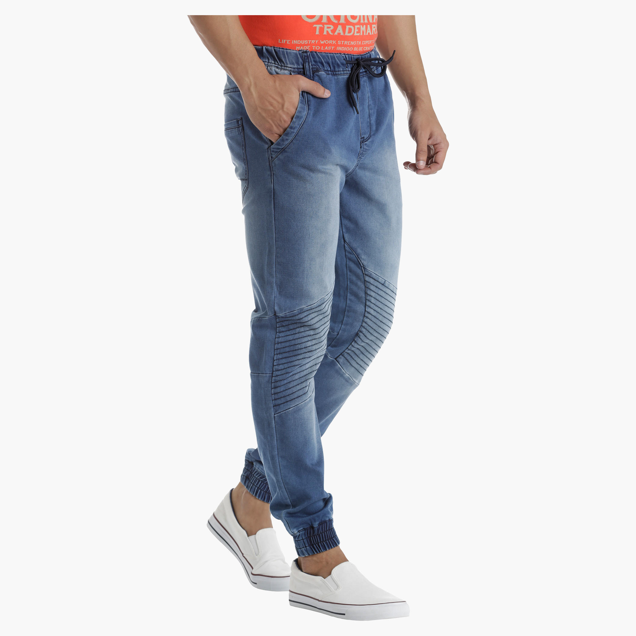 Lee Cooper Low Rise Denim Jog Pants in Slim Fit-men-clothing-bottoms-jeans-image-3