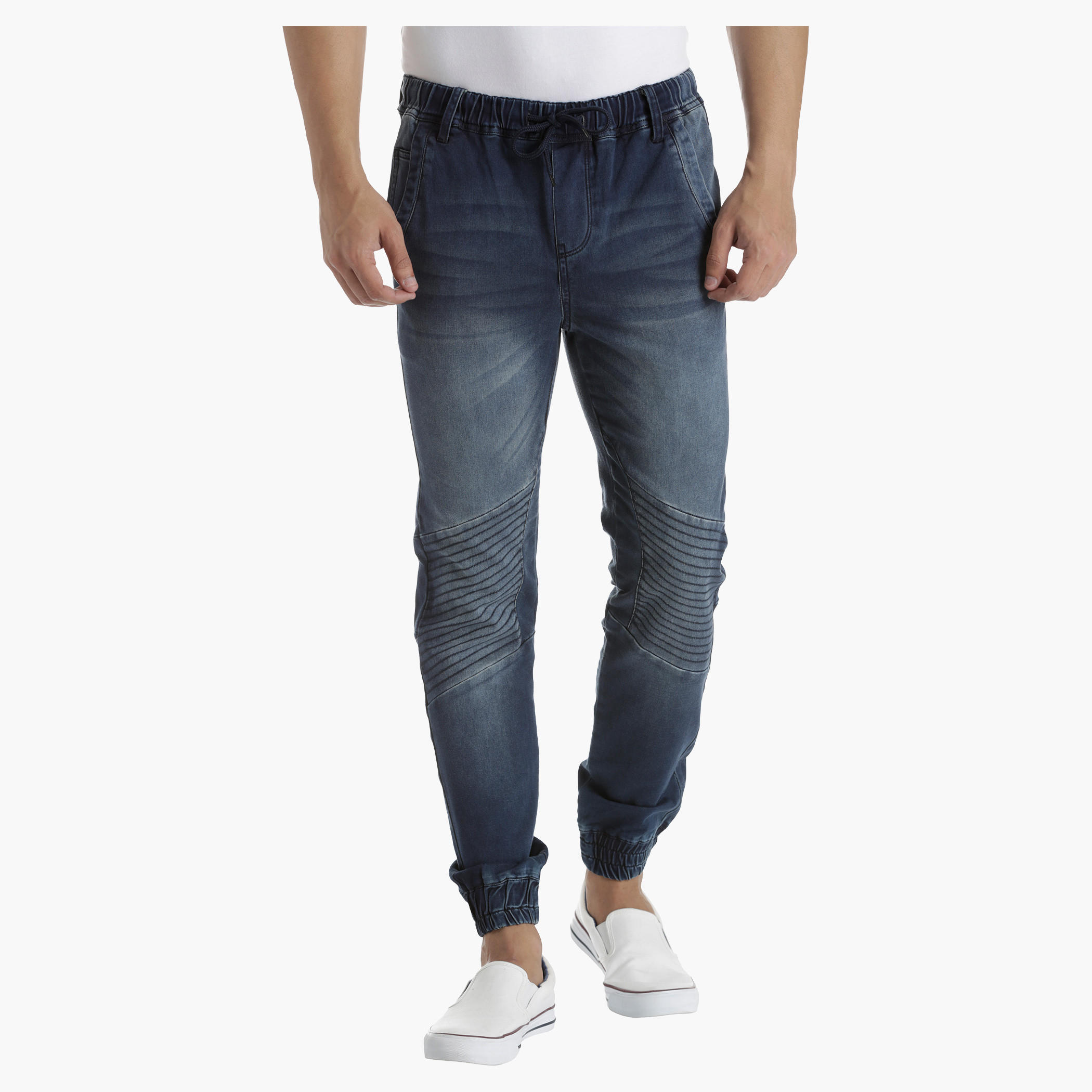 Lee Cooper Low Rise Denim Jogger Pants in Slim Fit-men-clothing-bottoms-jeans-image-1