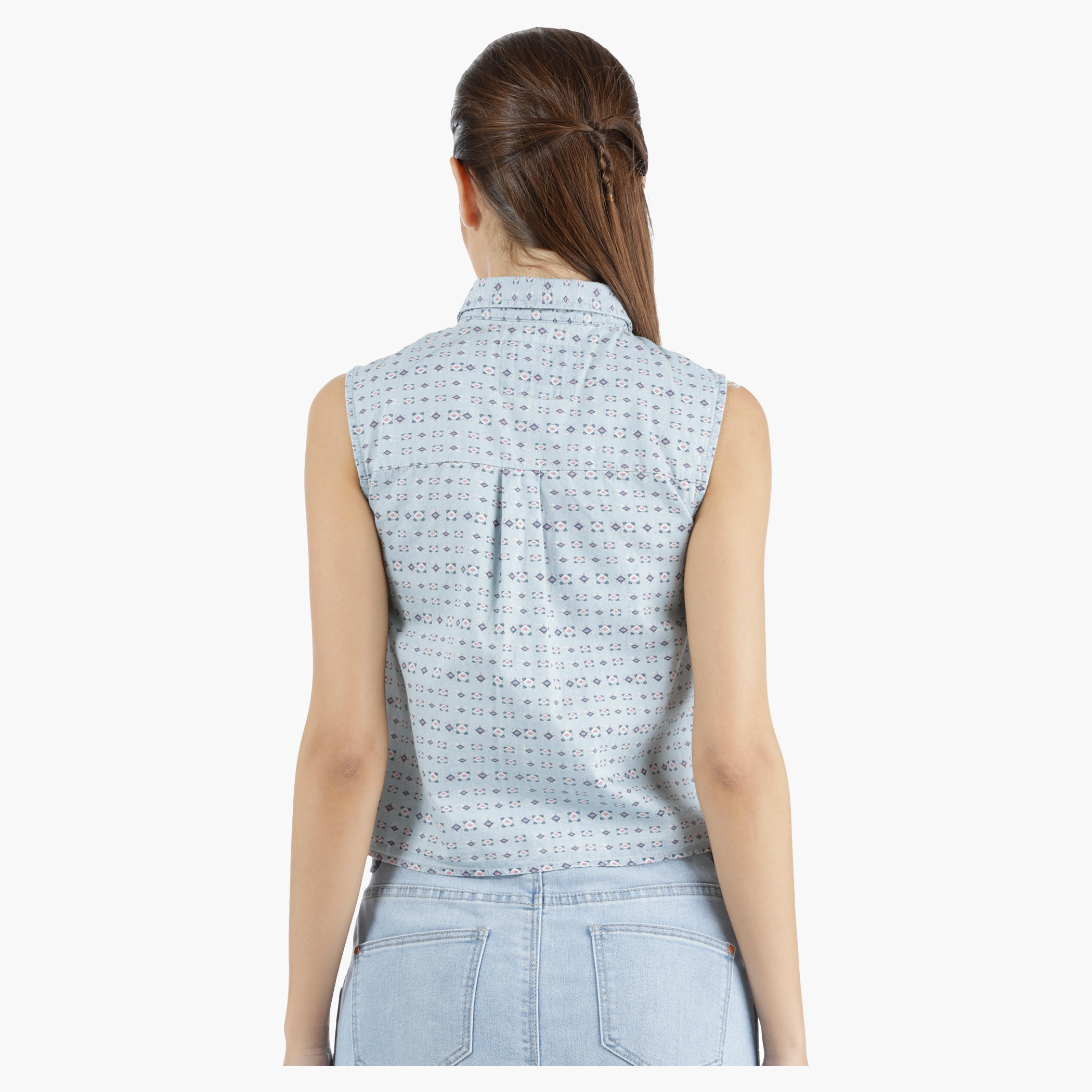 Lee Cooper Denim Front Knot Shirt in Regular Fit-women-clothing-shirtsandblouses-blouses-image-4