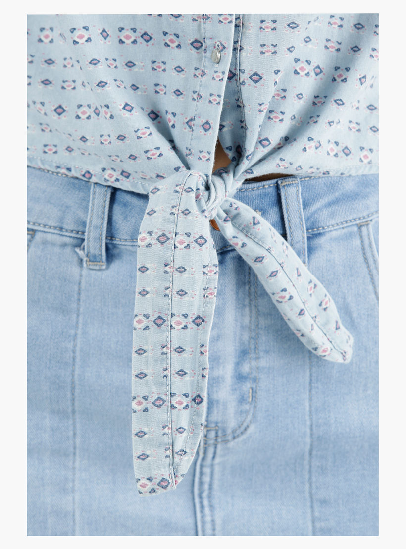 Lee Cooper Denim Front Knot Shirt in Regular Fit-women-clothing-shirtsandblouses-blouses-image-2