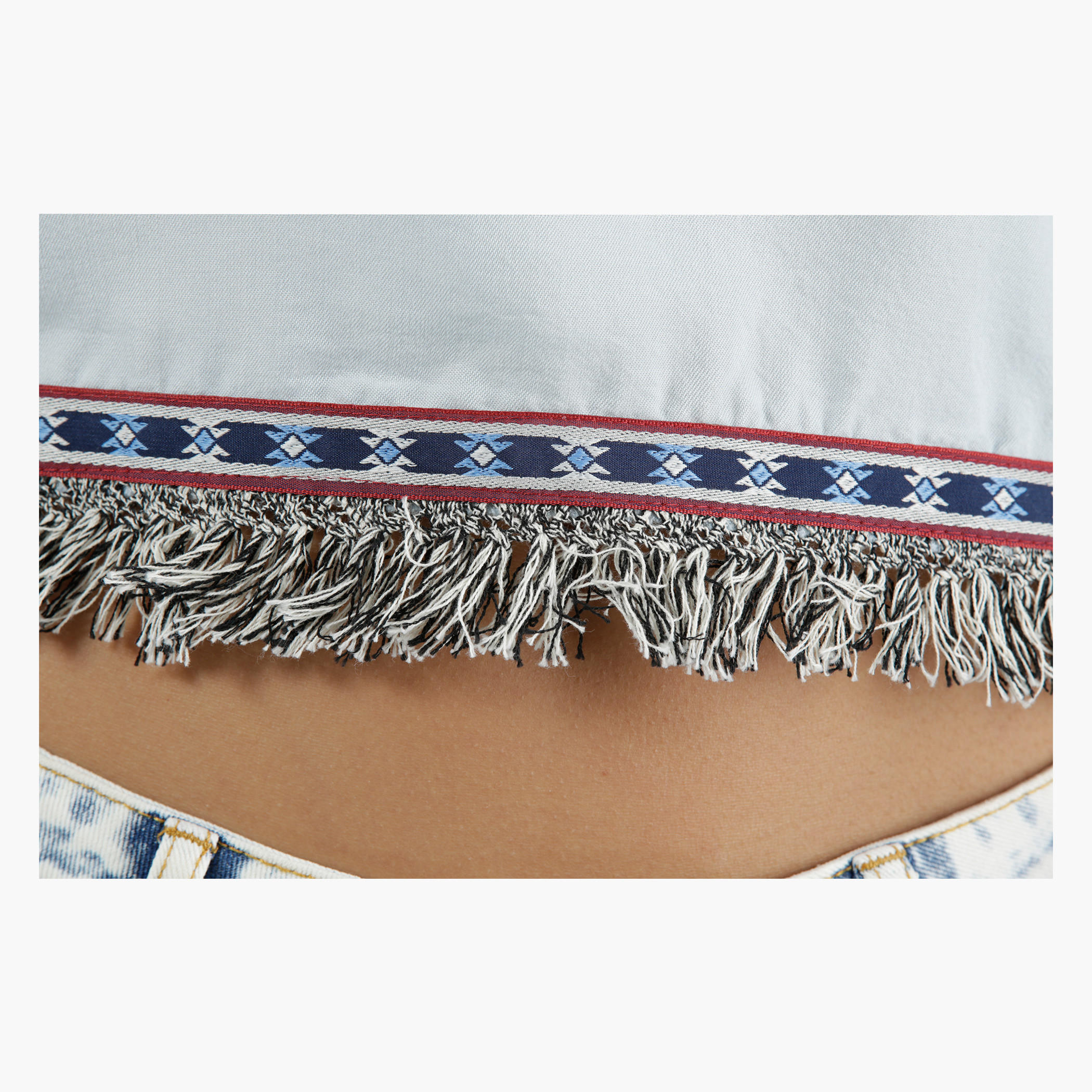 Lee Cooper Denim Crop Top with Fringed Trim in Regular Fit-women-clothing-shirtsandblouses-blouses-image-4