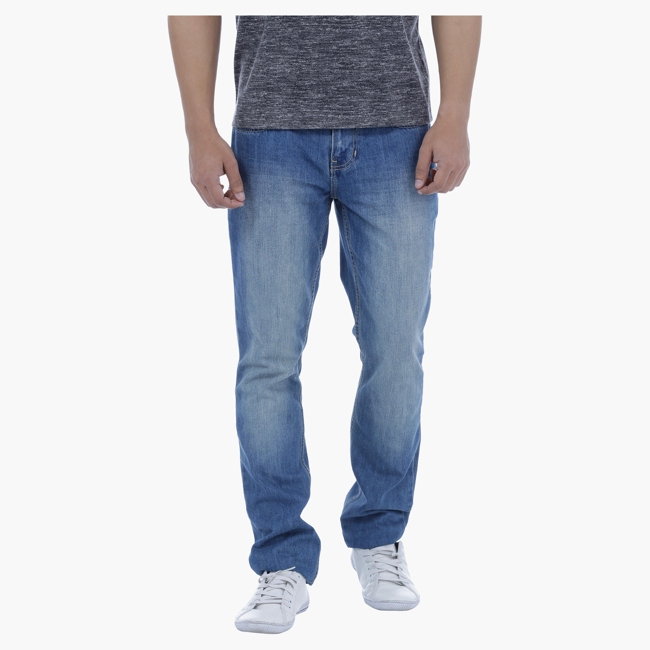 Lee Cooper Full Length Washed Out Straight Fit Jeans-men-clothing-bottoms-jeans-image-1
