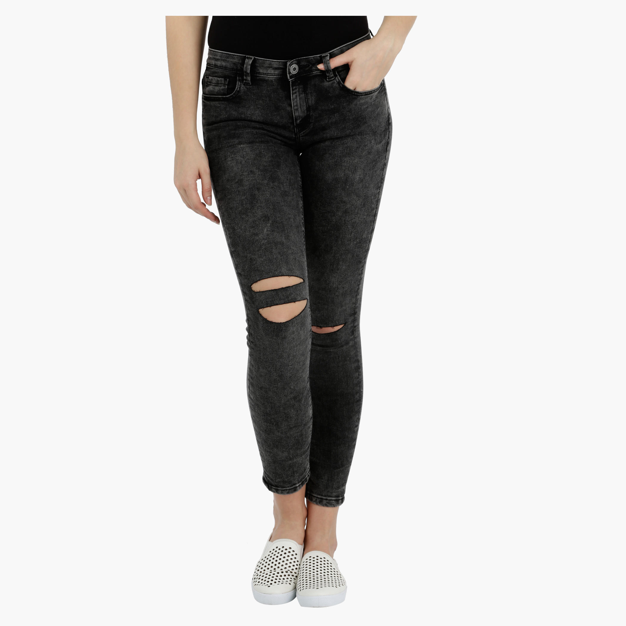 Lee Cooper Skinny Ripped Jeggings-women-clothing-bottoms-jeans-image-1