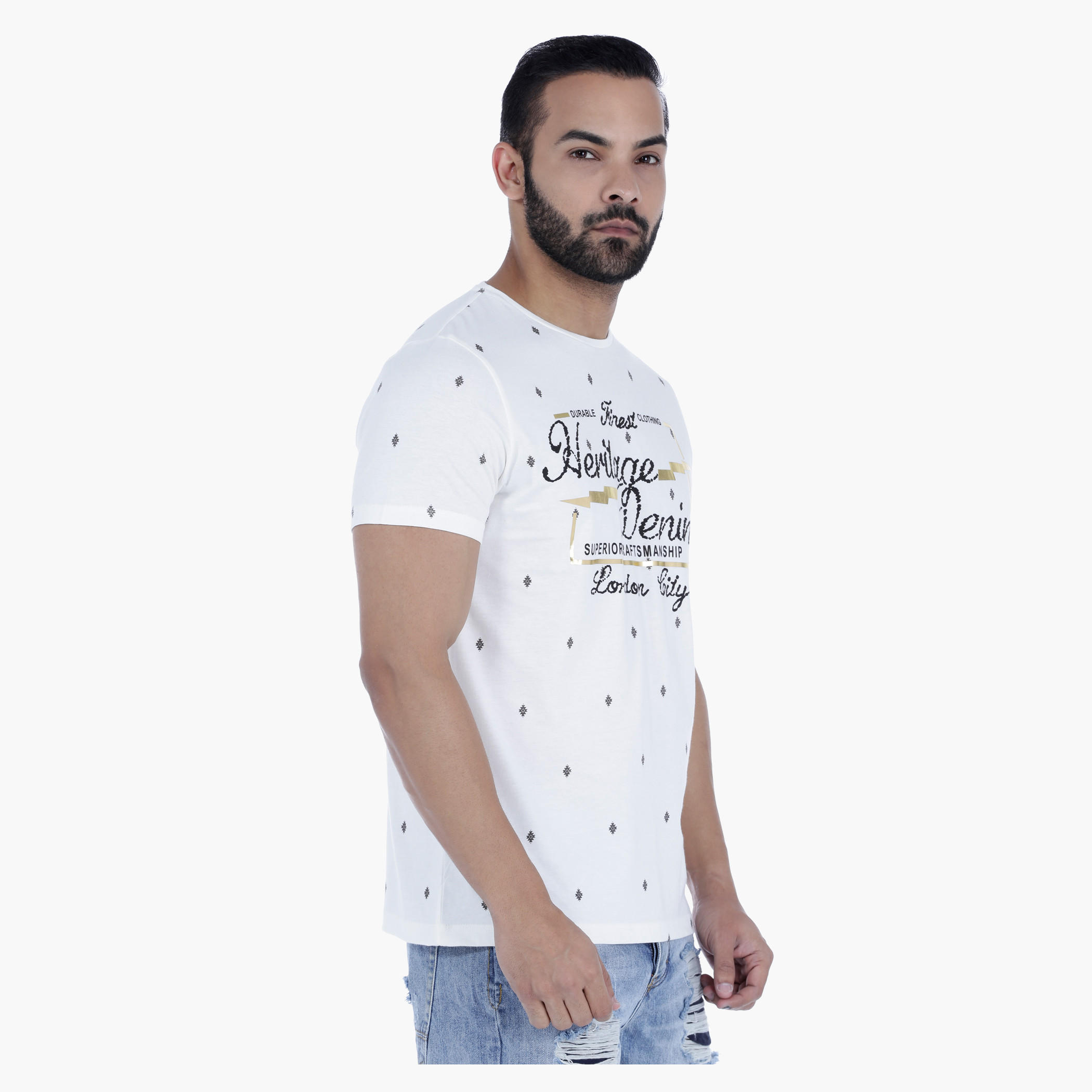 Lee Cooper Printed Cotton T-Shirt with Short Sleeves-men-clothing-tshirtsandpolos-tshirts-image-3