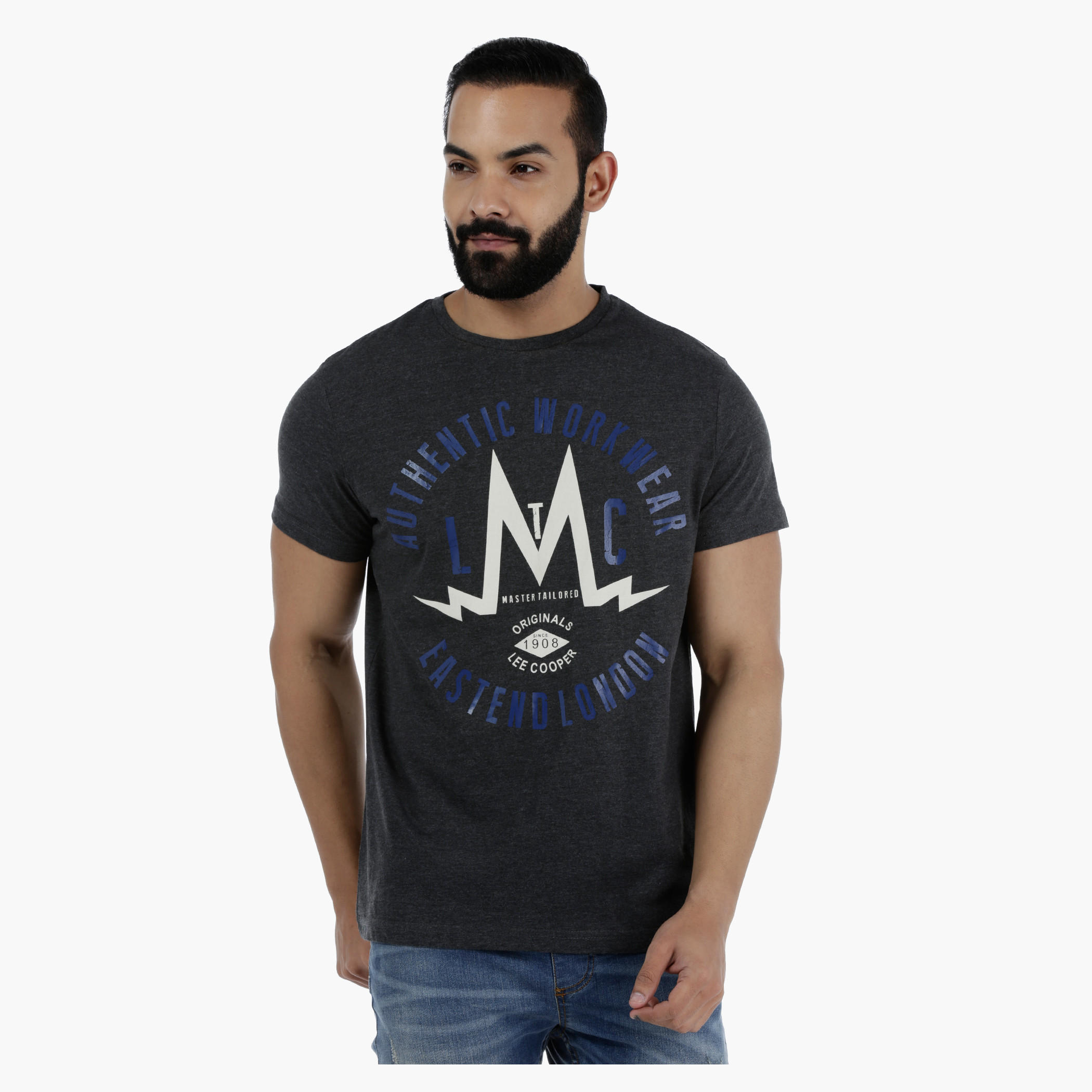 Lee Cooper Printed Short Sleeves T-Shirt with Crew Neck-men-clothing-tshirtsandpolos-tshirts-image-1