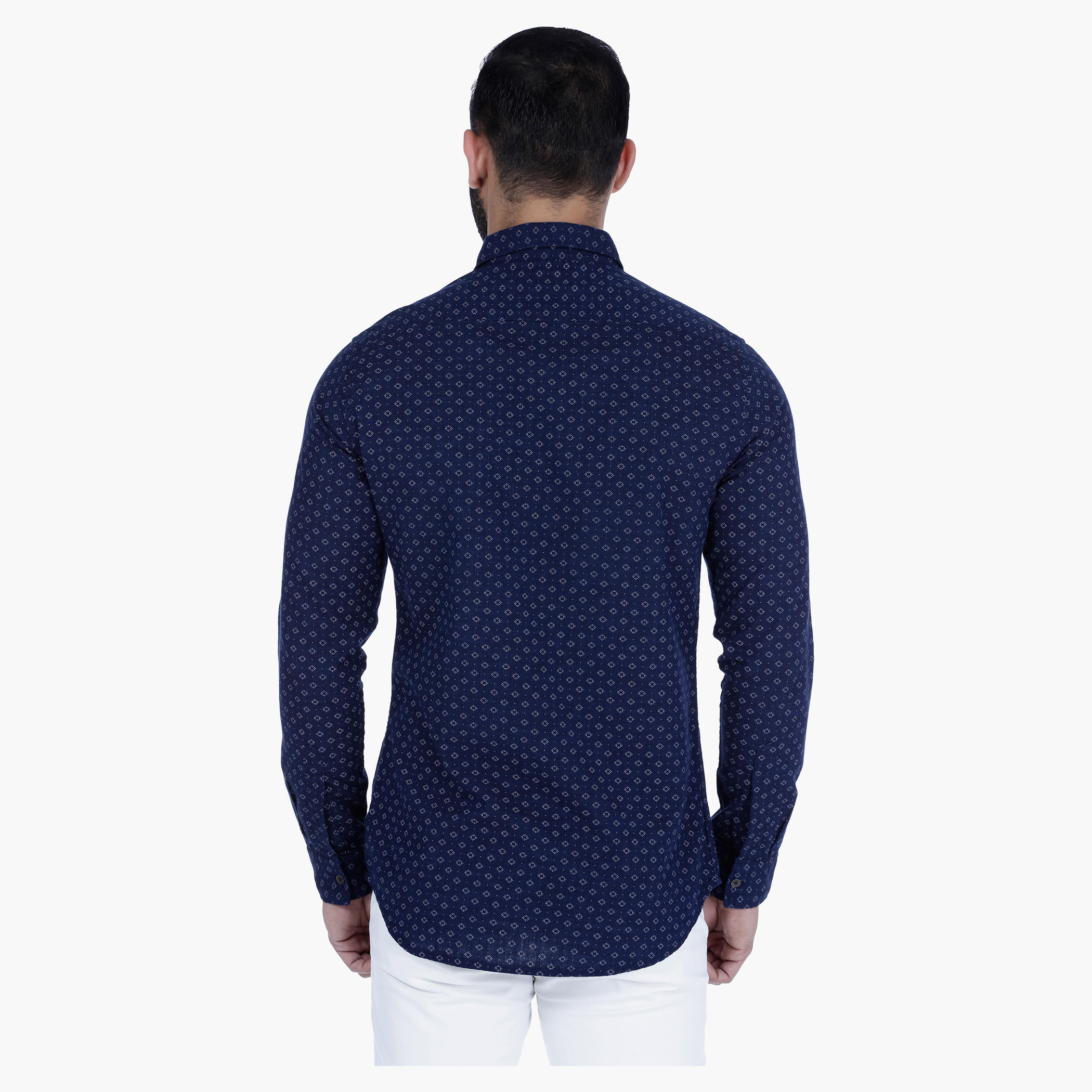 Lee Cooper Printed Denim Shirt with Long Sleeves-men-clothing-shirts-image-2