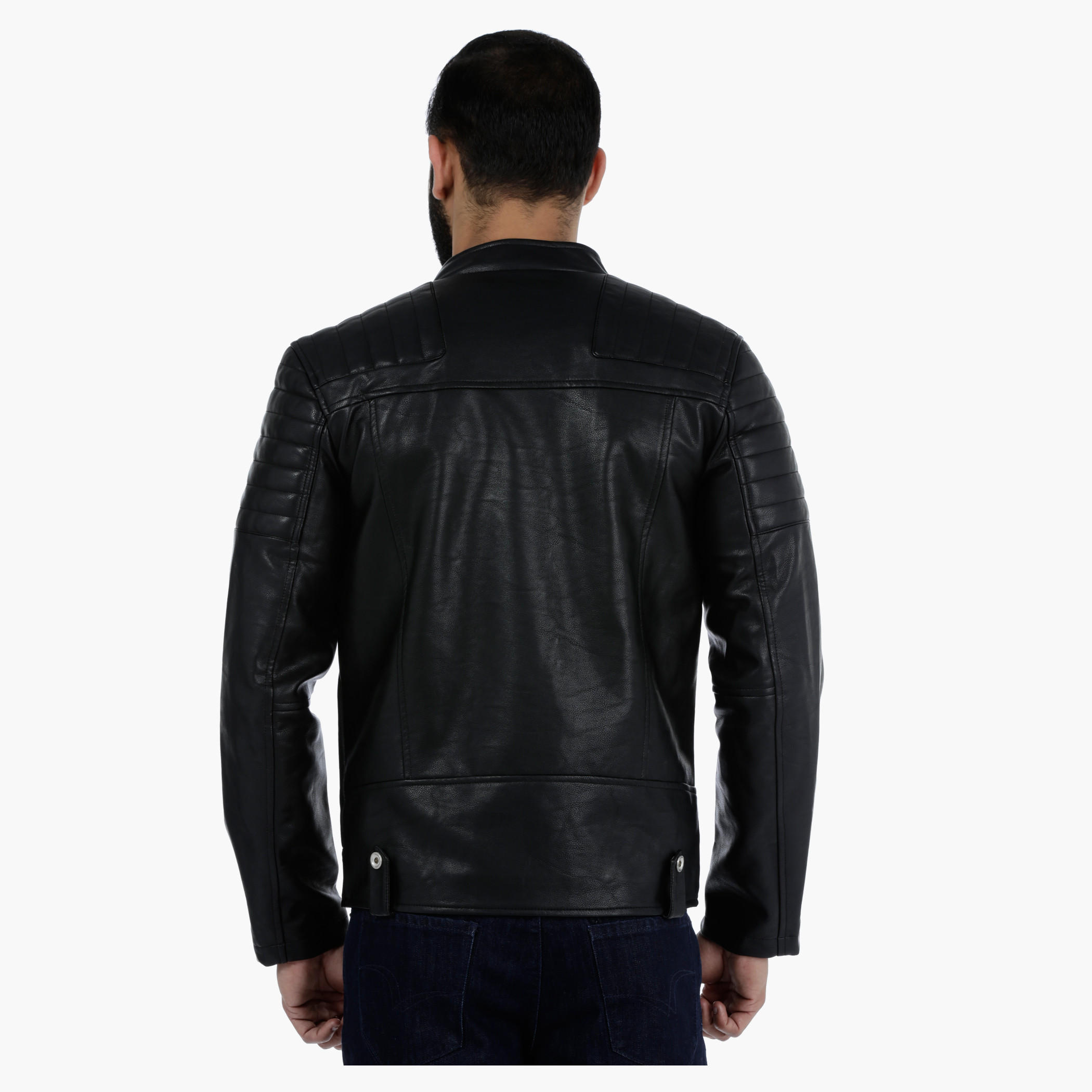 Lee Cooper Quilted Biker Jacket with Zip Detailing-men-clothing-jacketsandblazers-jackets-image-2