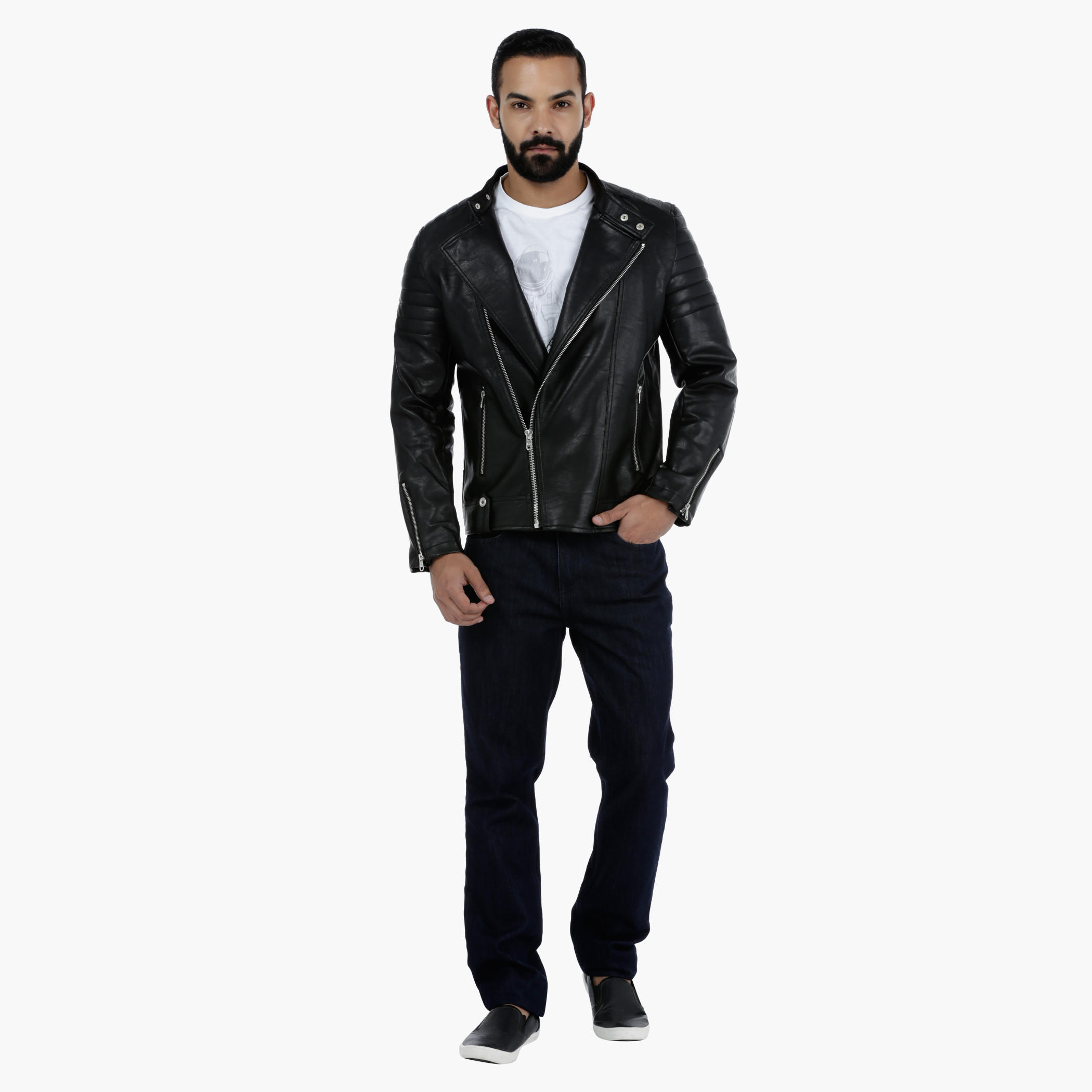 Lee Cooper Quilted Biker Jacket with Zip Detailing-men-clothing-jacketsandblazers-jackets-image-5