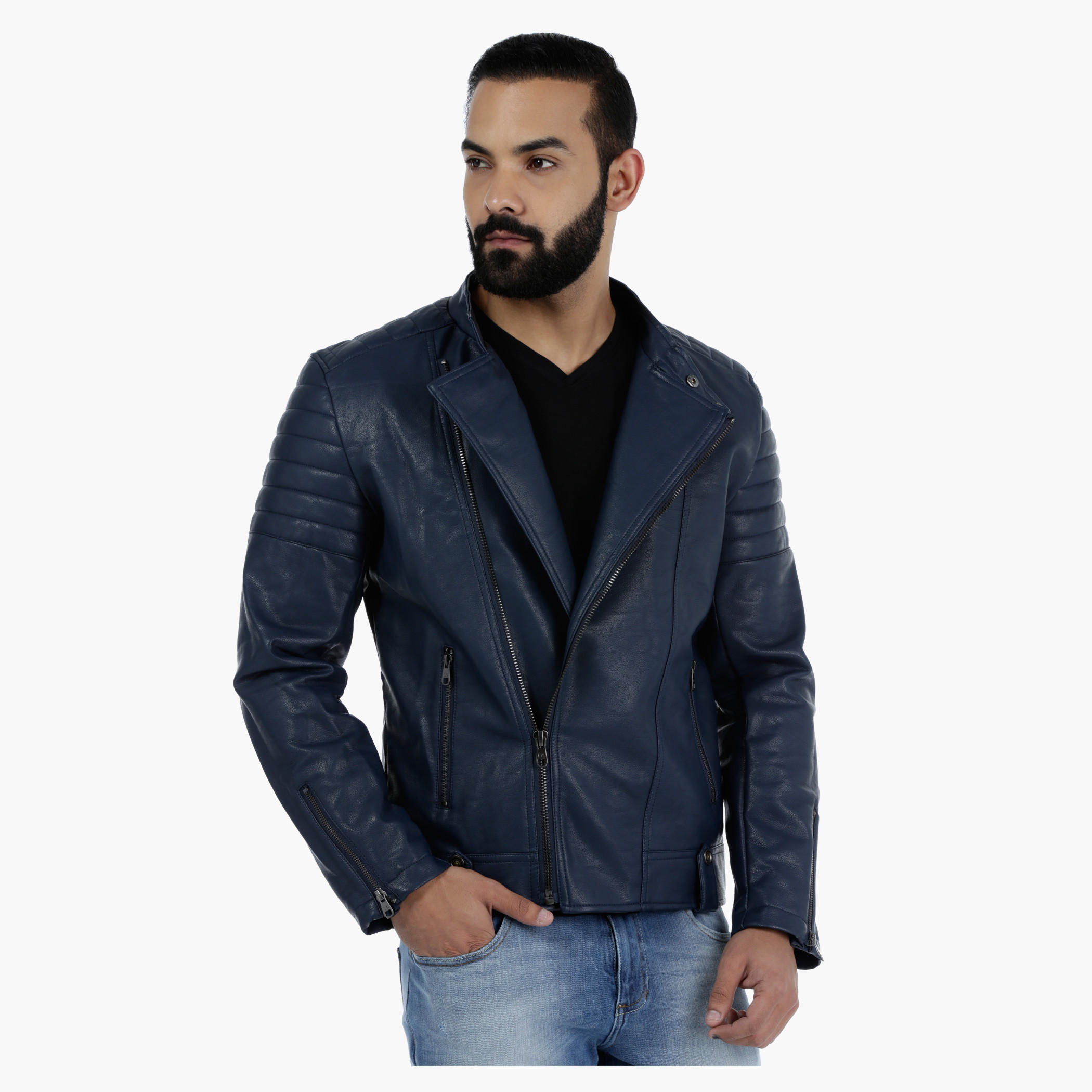 Lee Cooper Quilted Biker Jacket with Zip Detailing-men-clothing-jacketsandblazers-jackets-image-6