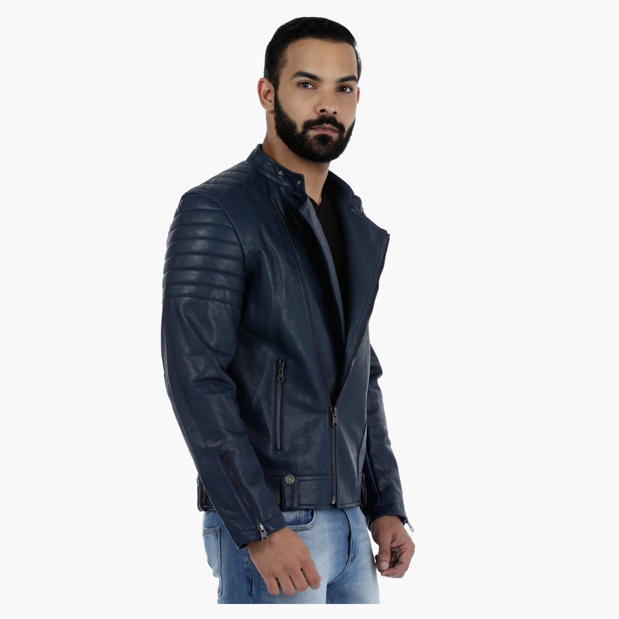 Lee Cooper Quilted Biker Jacket with Zip Detailing-men-clothing-jacketsandblazers-jackets-image-8