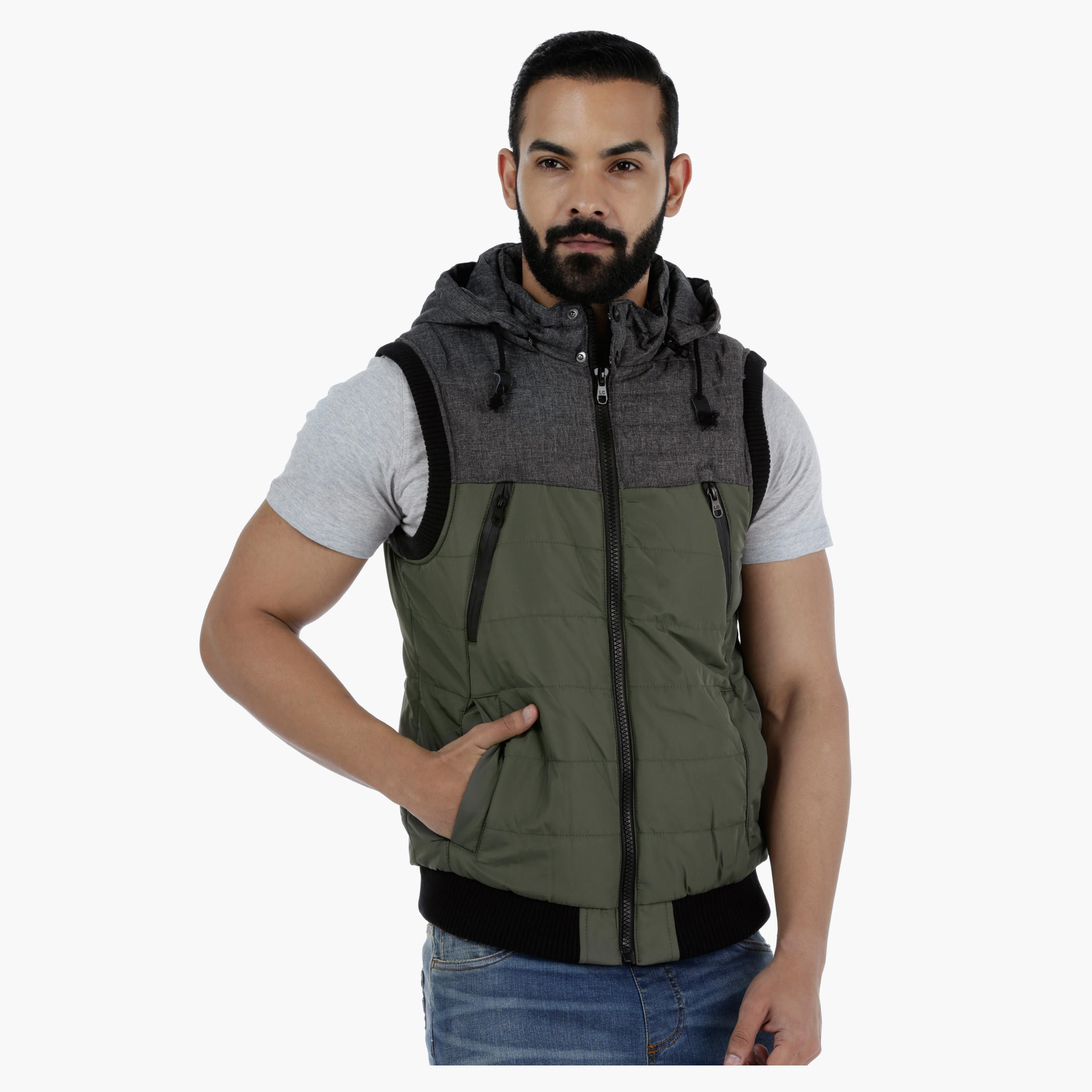 Lee Cooper Sleeveless Puffa Jacket with Hood-men-clothing-jacketsandblazers-jackets-image-1