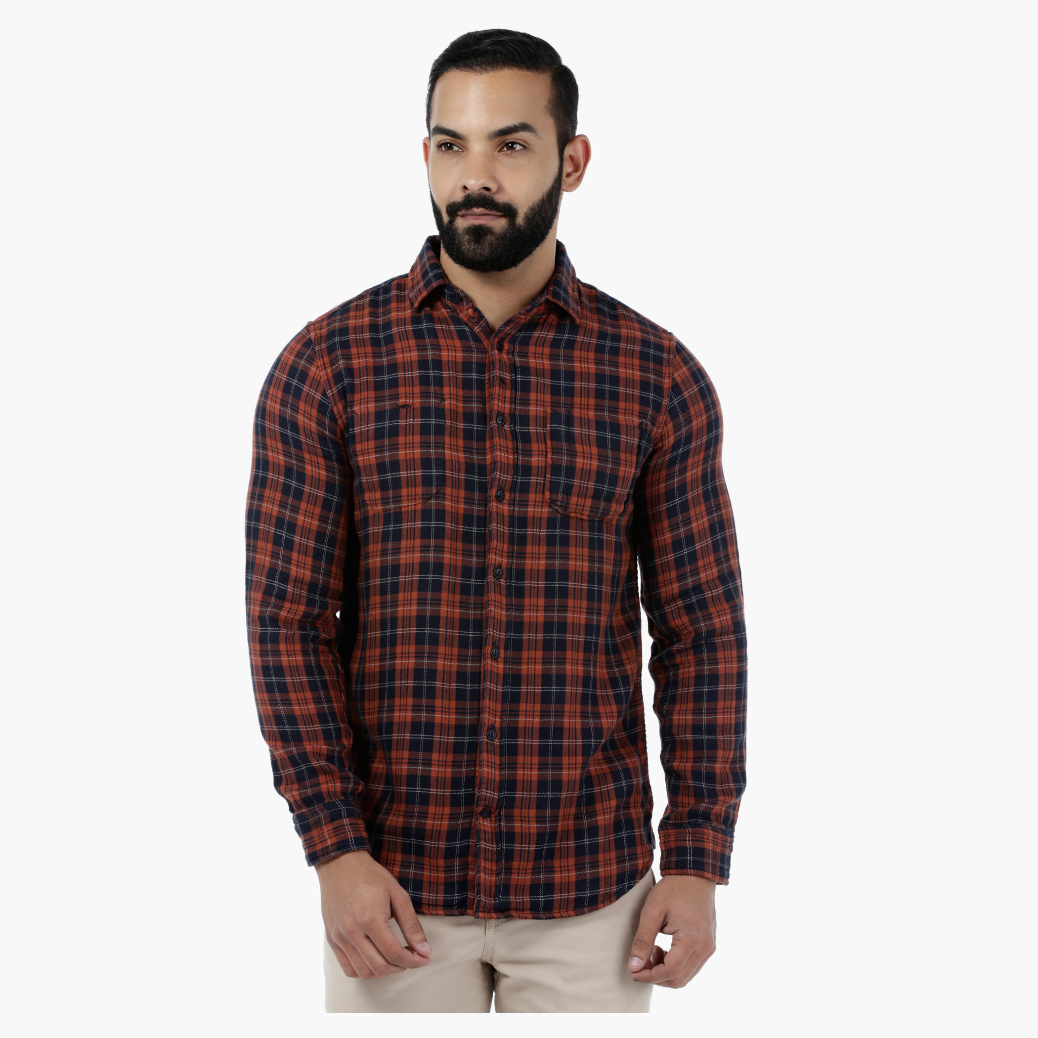 Lee Cooper Chequered Yarn Dyed Double Fabric Shirt-men-clothing-shirts-image-6