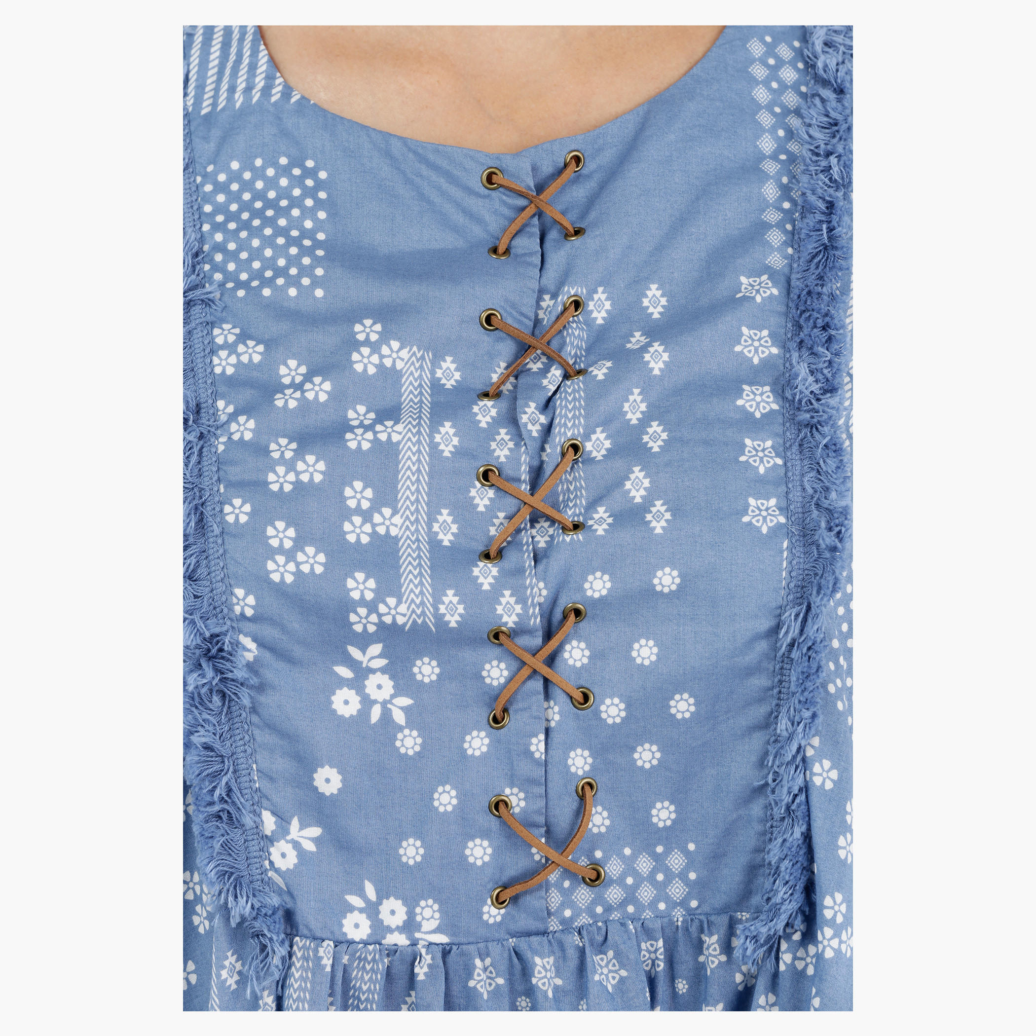 Lee Cooper Printed Cotton Layered Dress-women-clothing-dresses-image-2