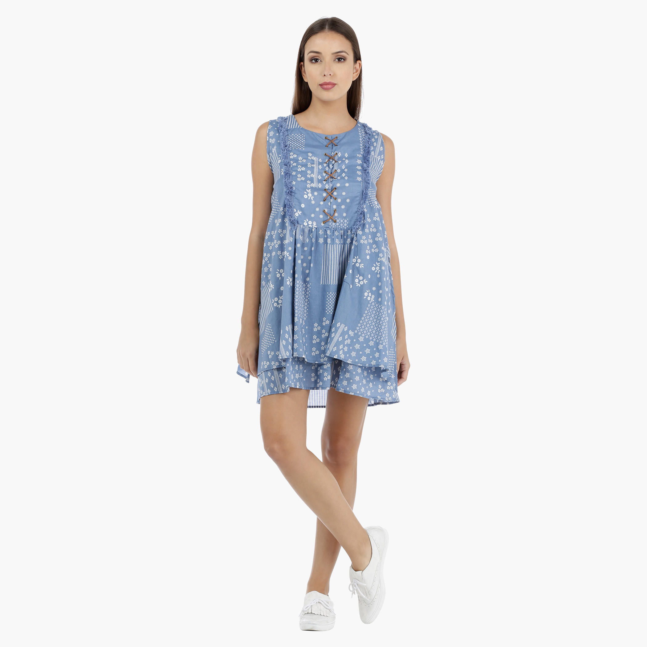 Lee Cooper Printed Cotton Layered Dress-women-clothing-dresses-image-1
