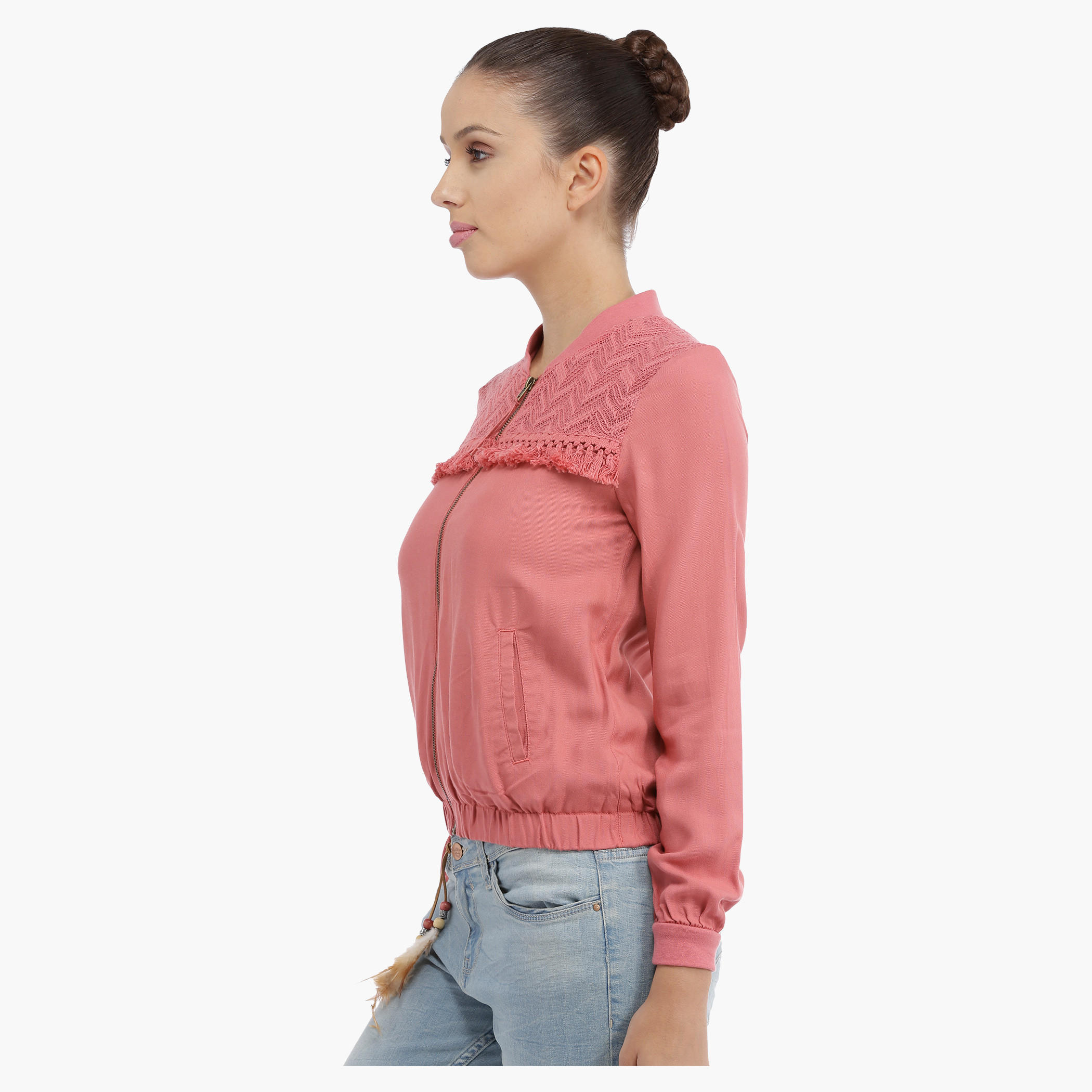 Lee Cooper Bomber Jacket with Tassels-women-winterwear-coatsandjackets-jackets-image-3