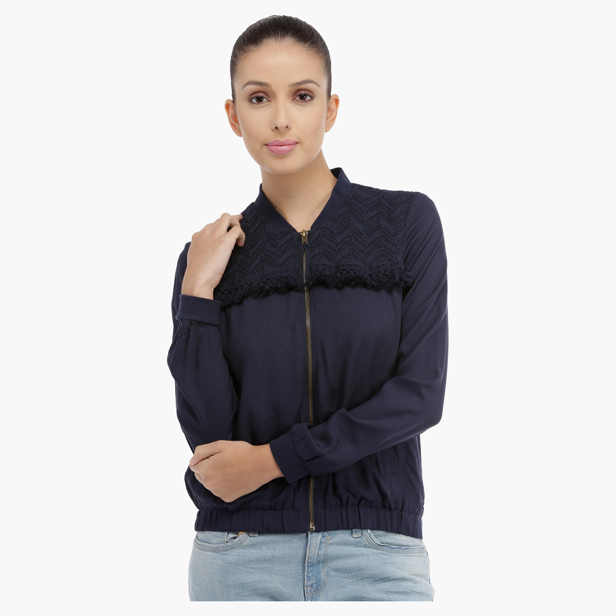 Lee Cooper Bomber Jacket with Tassels-women-winterwear-coatsandjackets-jackets-image-6