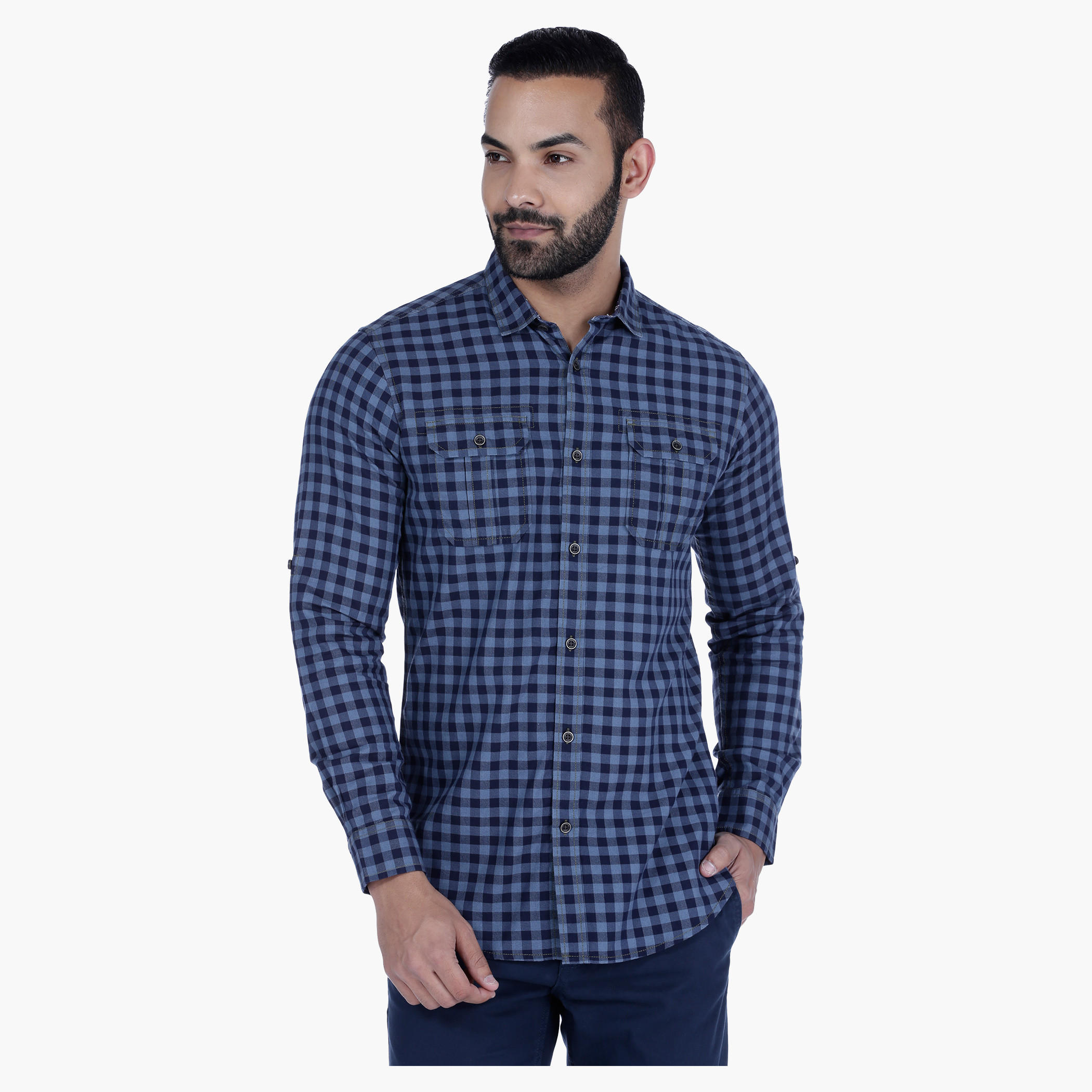 Lee Cooper Chequered Casual Shirt with Long Sleeves-men-clothing-shirts-image-1