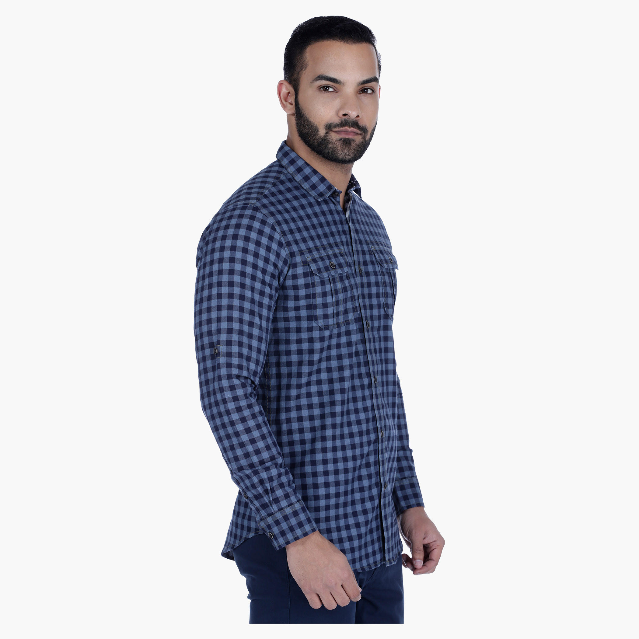 Lee Cooper Chequered Casual Shirt with Long Sleeves-men-clothing-shirts-image-3