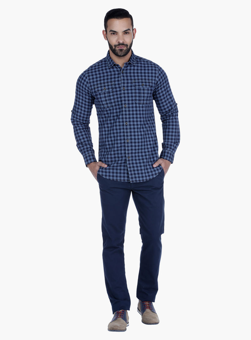 Lee Cooper Chequered Casual Shirt with Long Sleeves-men-clothing-shirts-image-5