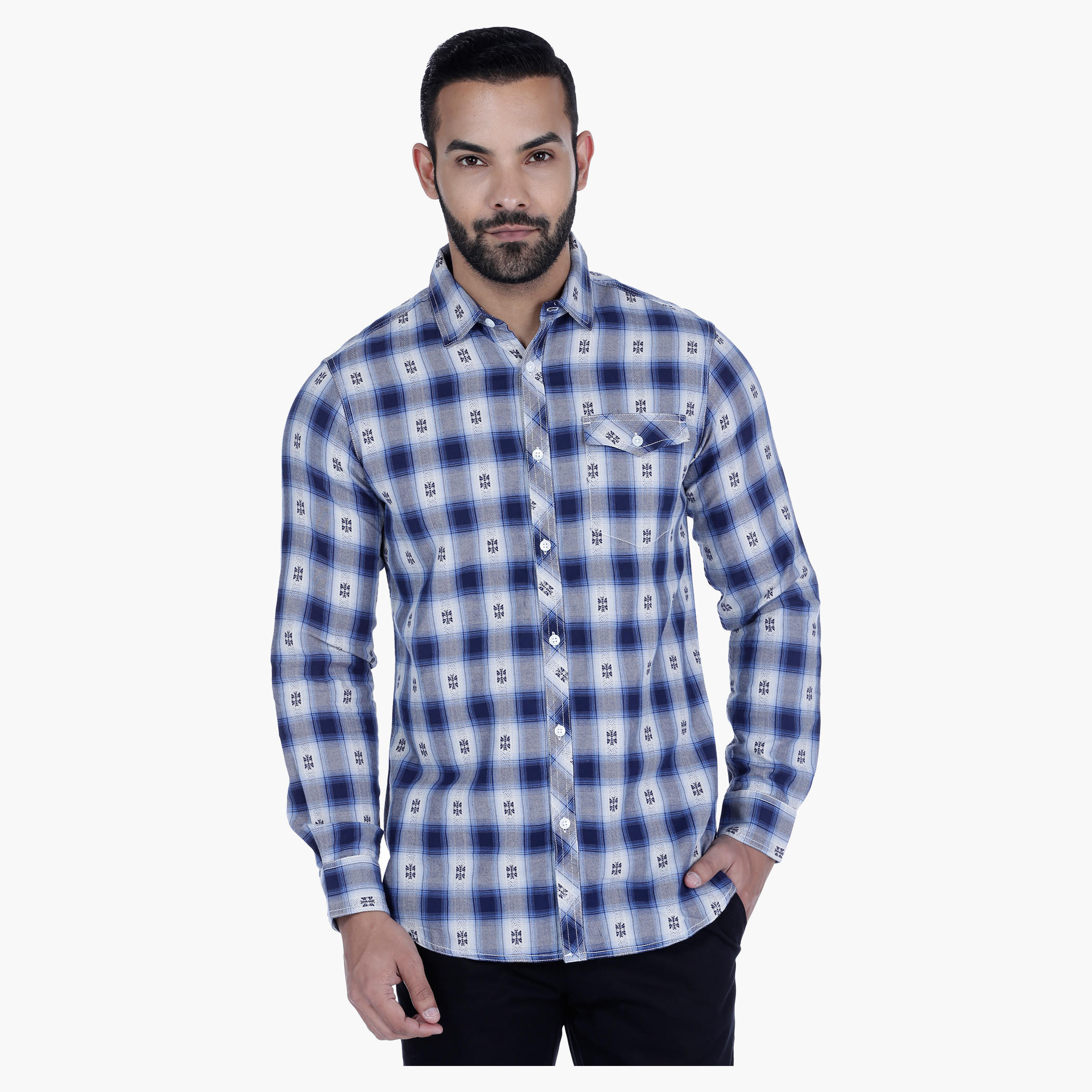 Lee Cooper Printed Shirt with Long Sleeves-men-clothing-shirts-image-1