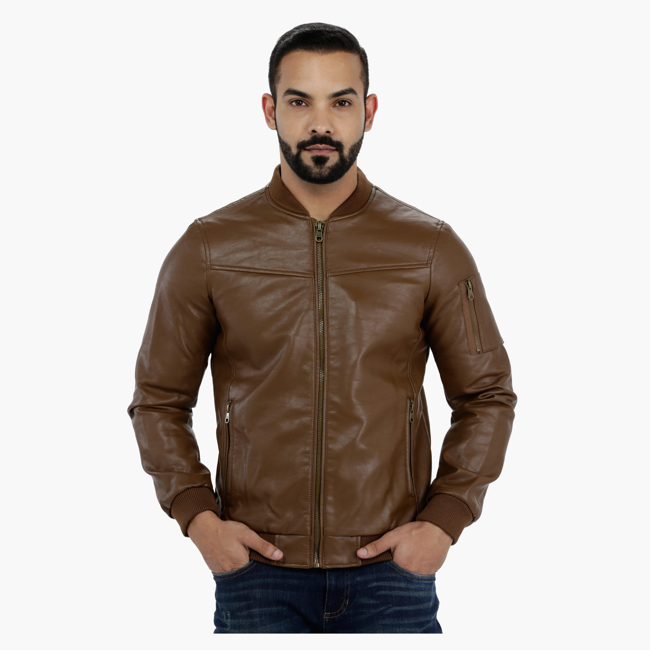 Lee Cooper Biker Jacket with Zippered Closure-men-clothing-jacketsandblazers-jackets-image-10