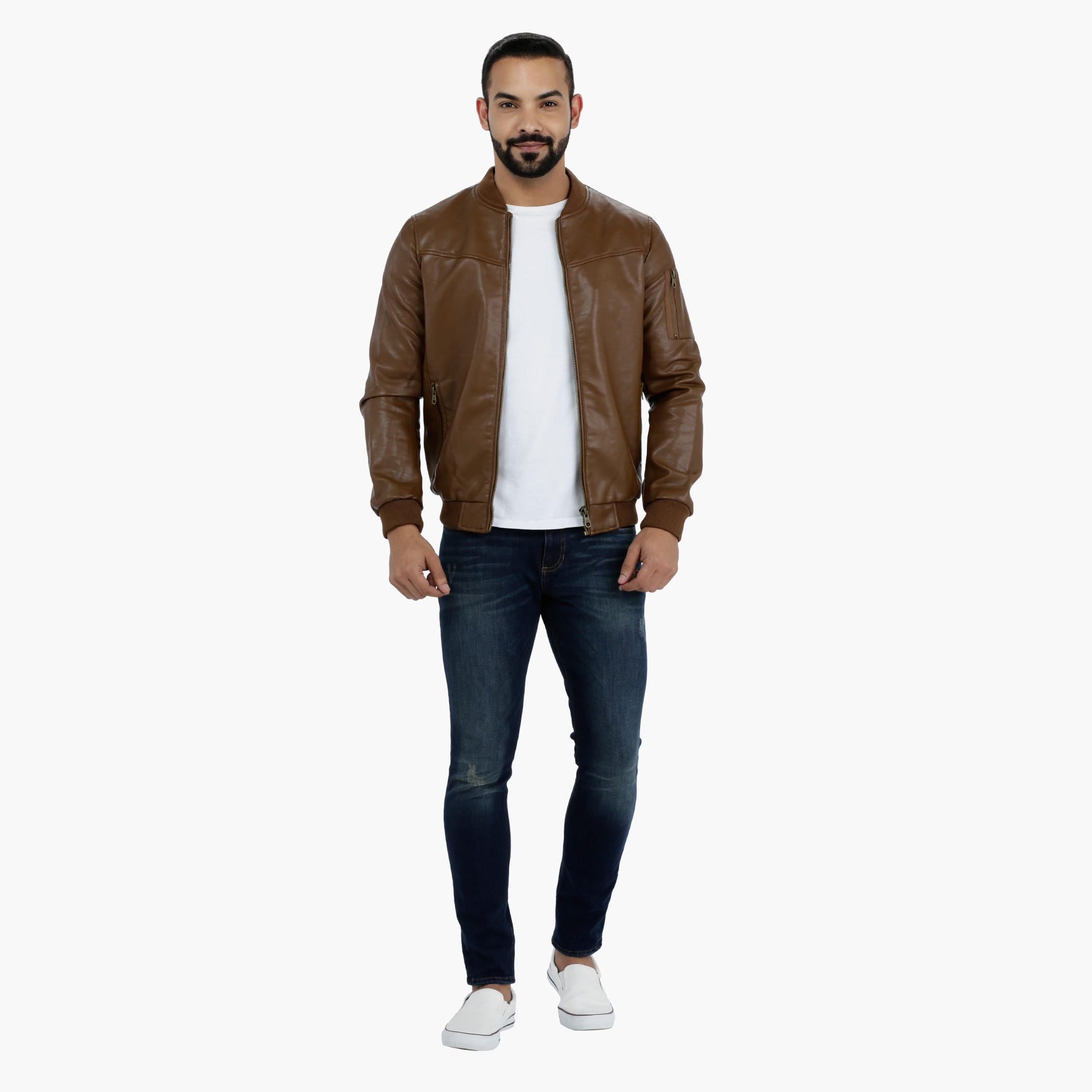 Lee Cooper Biker Jacket with Zippered Closure-men-clothing-jacketsandblazers-jackets-image-6