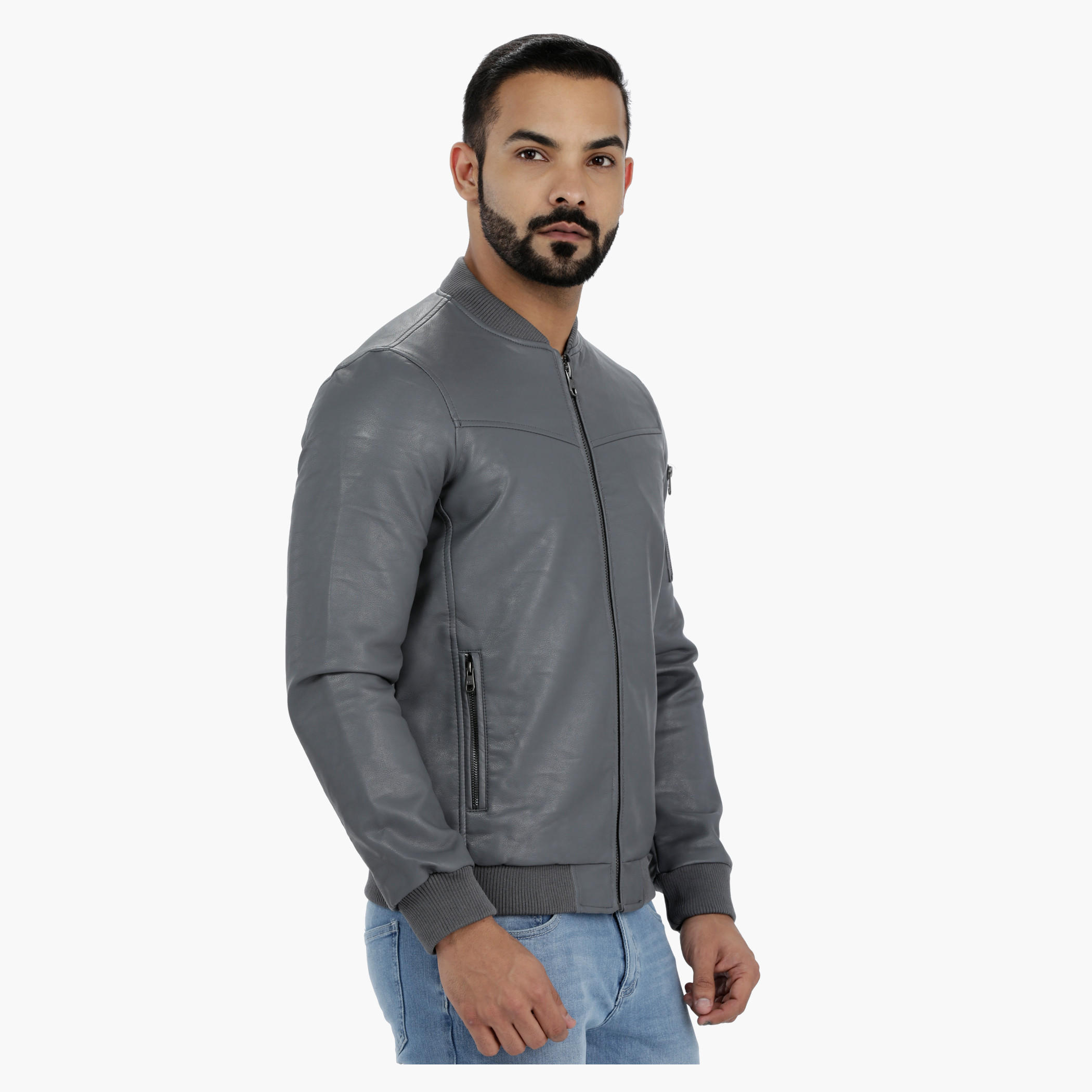 Lee Cooper Biker Jacket with Zippered Closure-men-clothing-jacketsandblazers-jackets-image-3