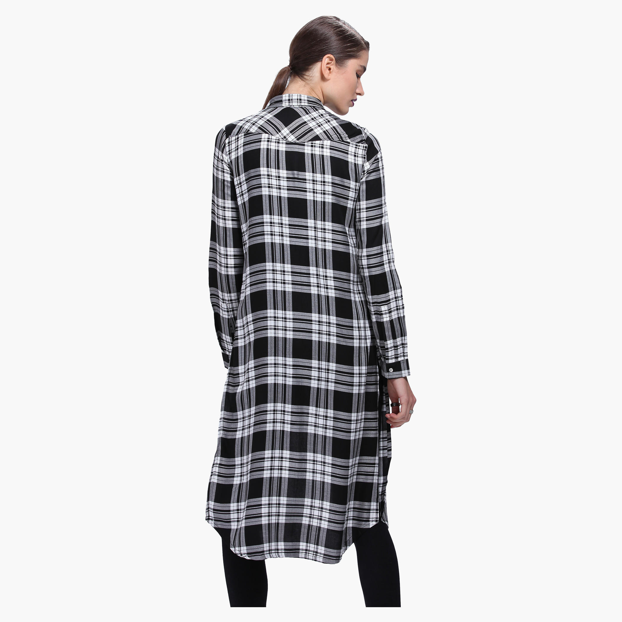 Lee Cooper Chequered Shirt with Long Sleeves and Front Slit-women-clothing-shirtsandblouses-blouses-image-4