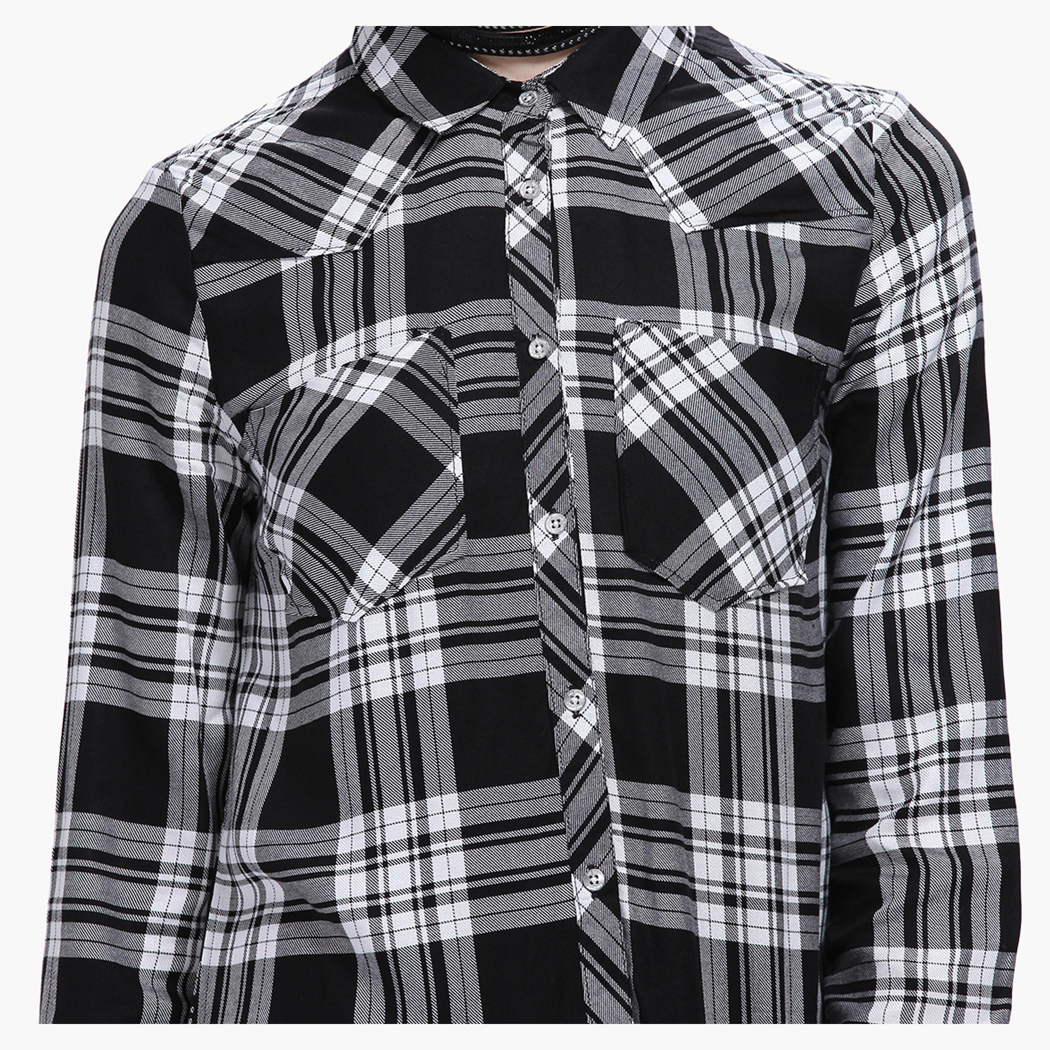 Lee Cooper Chequered Shirt with Long Sleeves and Front Slit-women-clothing-shirtsandblouses-blouses-image-4