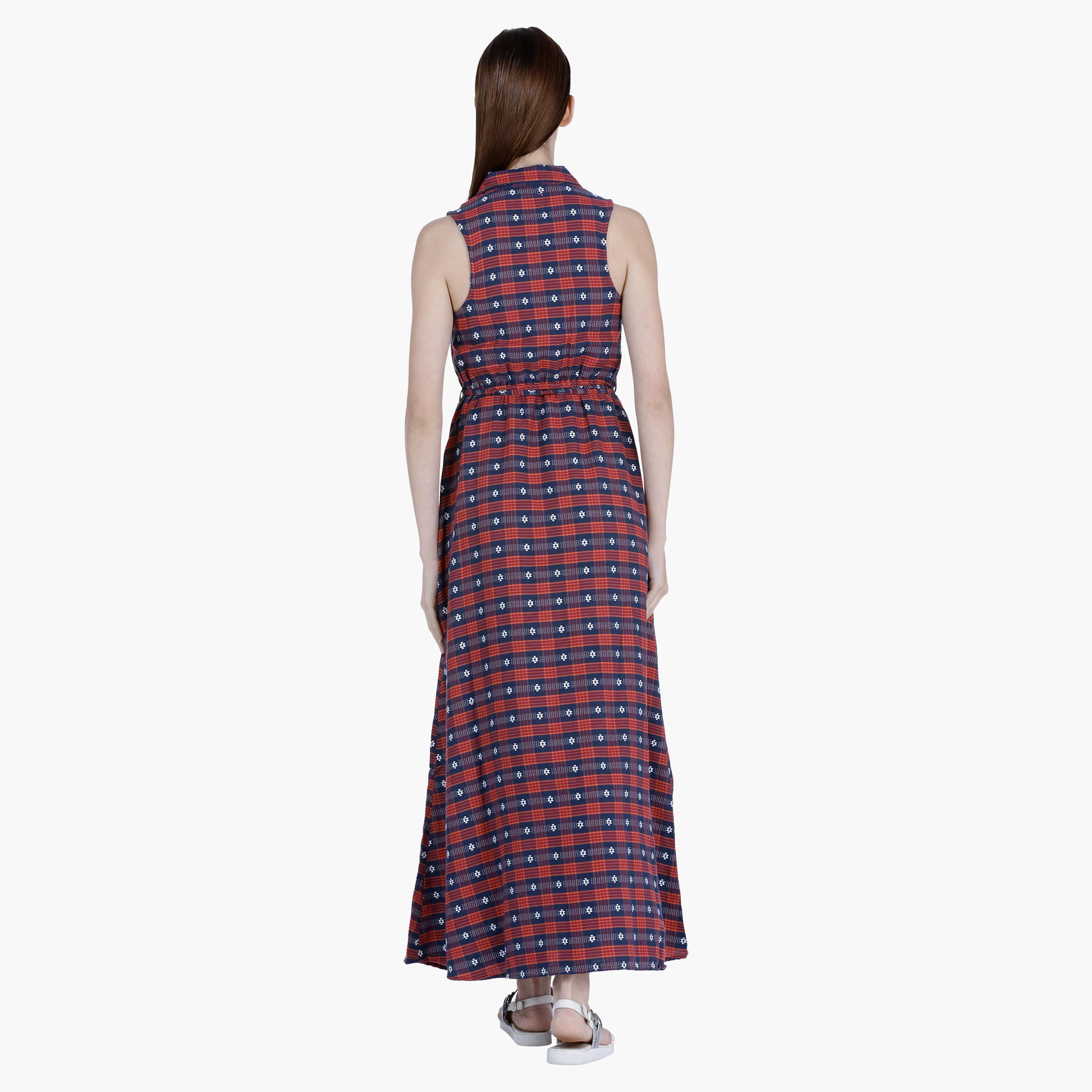 Lee Cooper Printed Cotton Maxi Dress with Front Slit-women-clothing-dresses-image-2