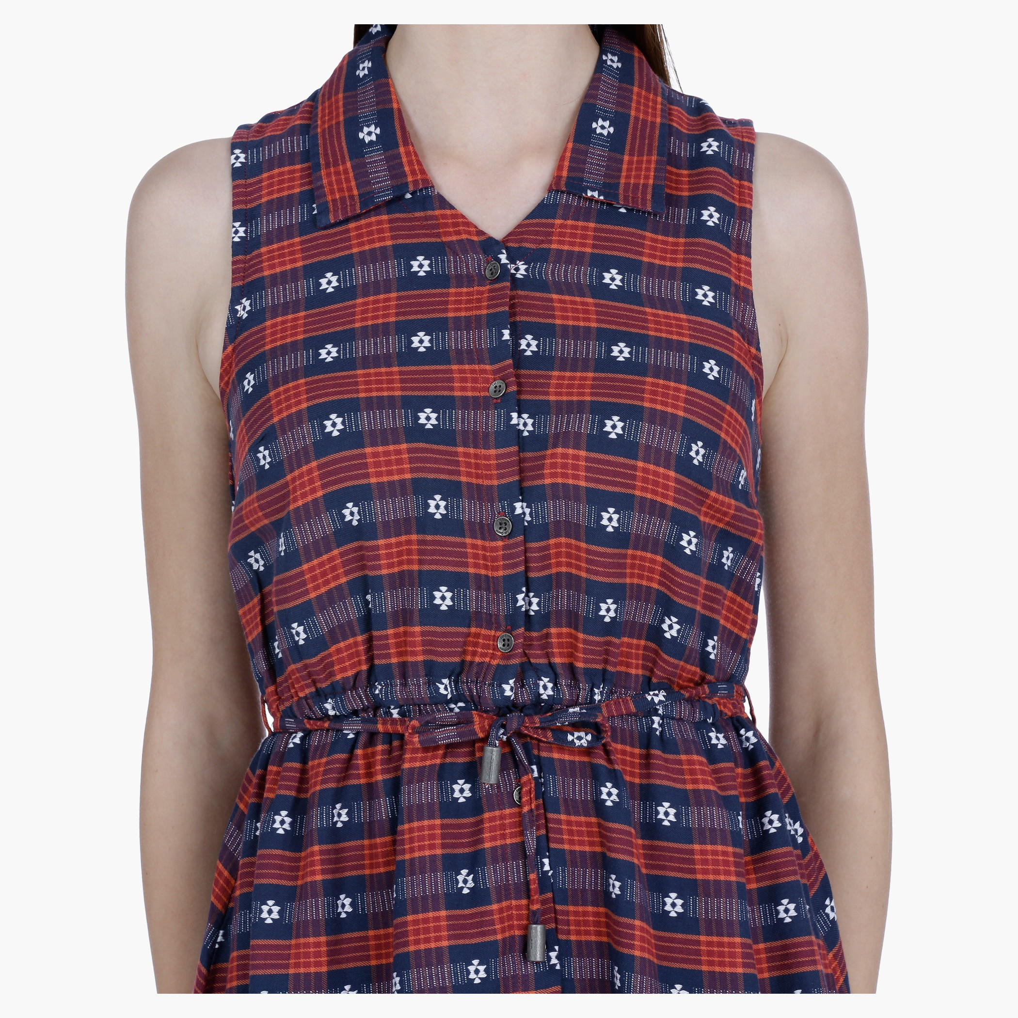 Lee Cooper Printed Cotton Maxi Dress with Front Slit-women-clothing-dresses-image-4