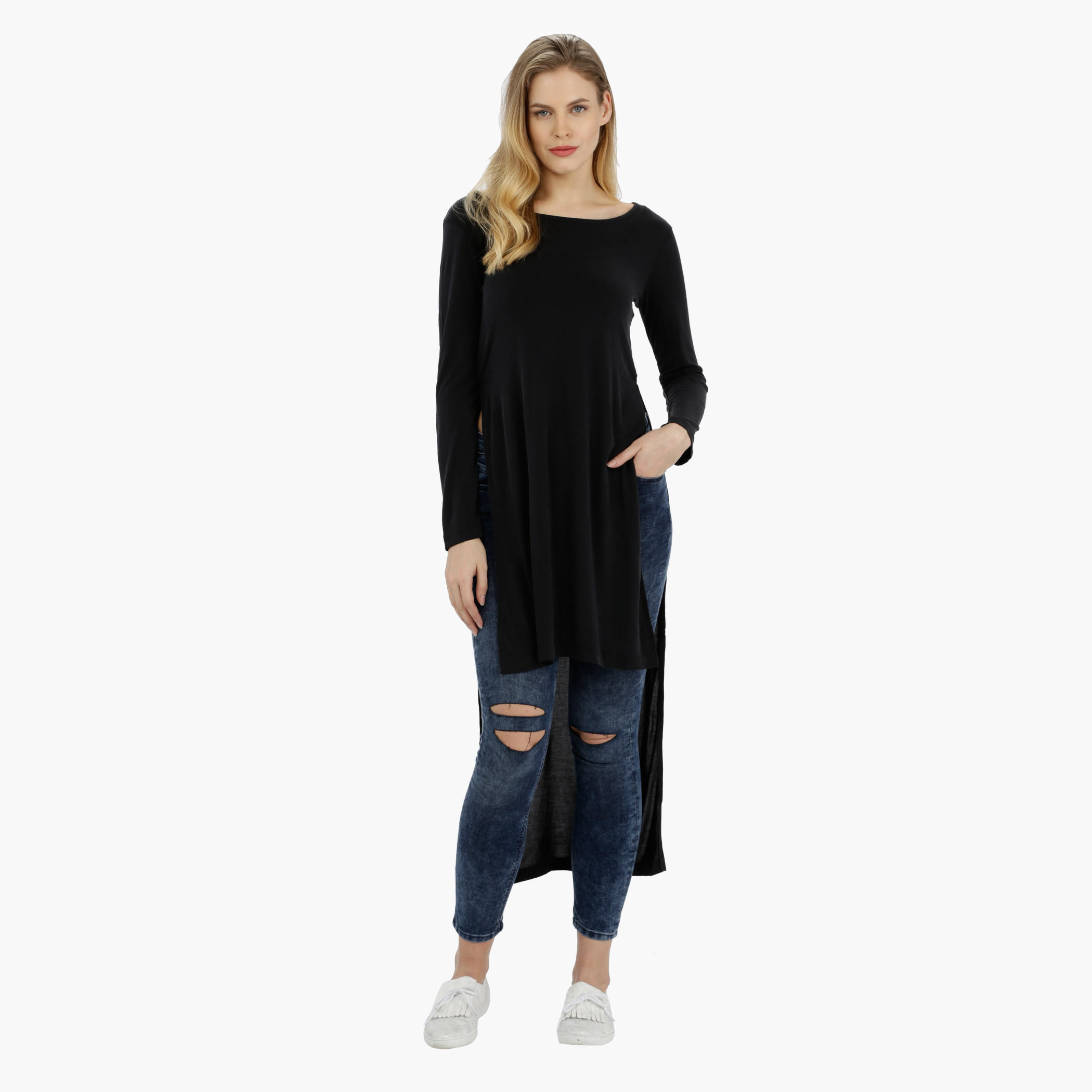 Lee Cooper High Low T-Shirt-women-clothing-tshirts-image-1