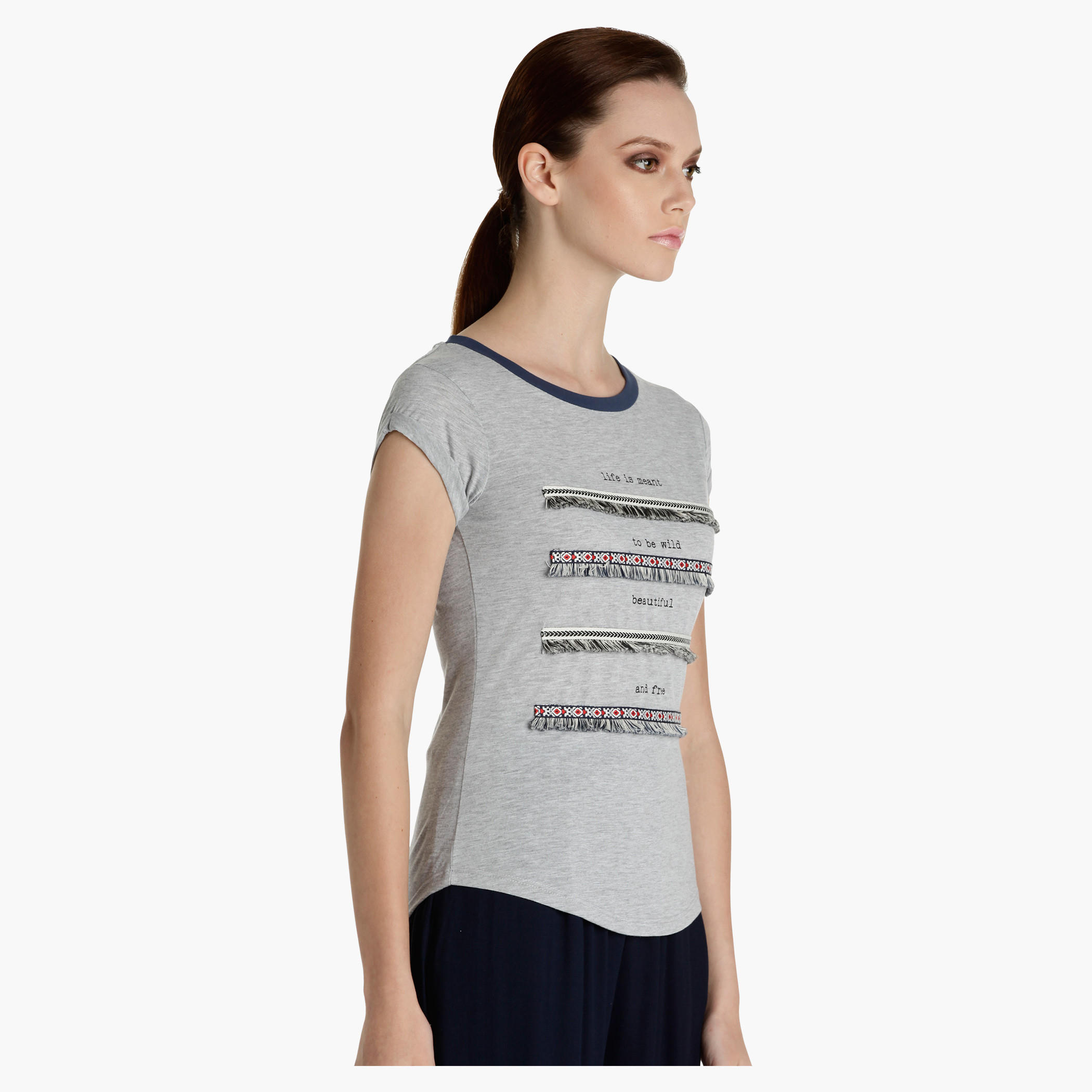 Lee Cooper Embellished Melange T-Shirt-women-clothing-tshirts-image-3