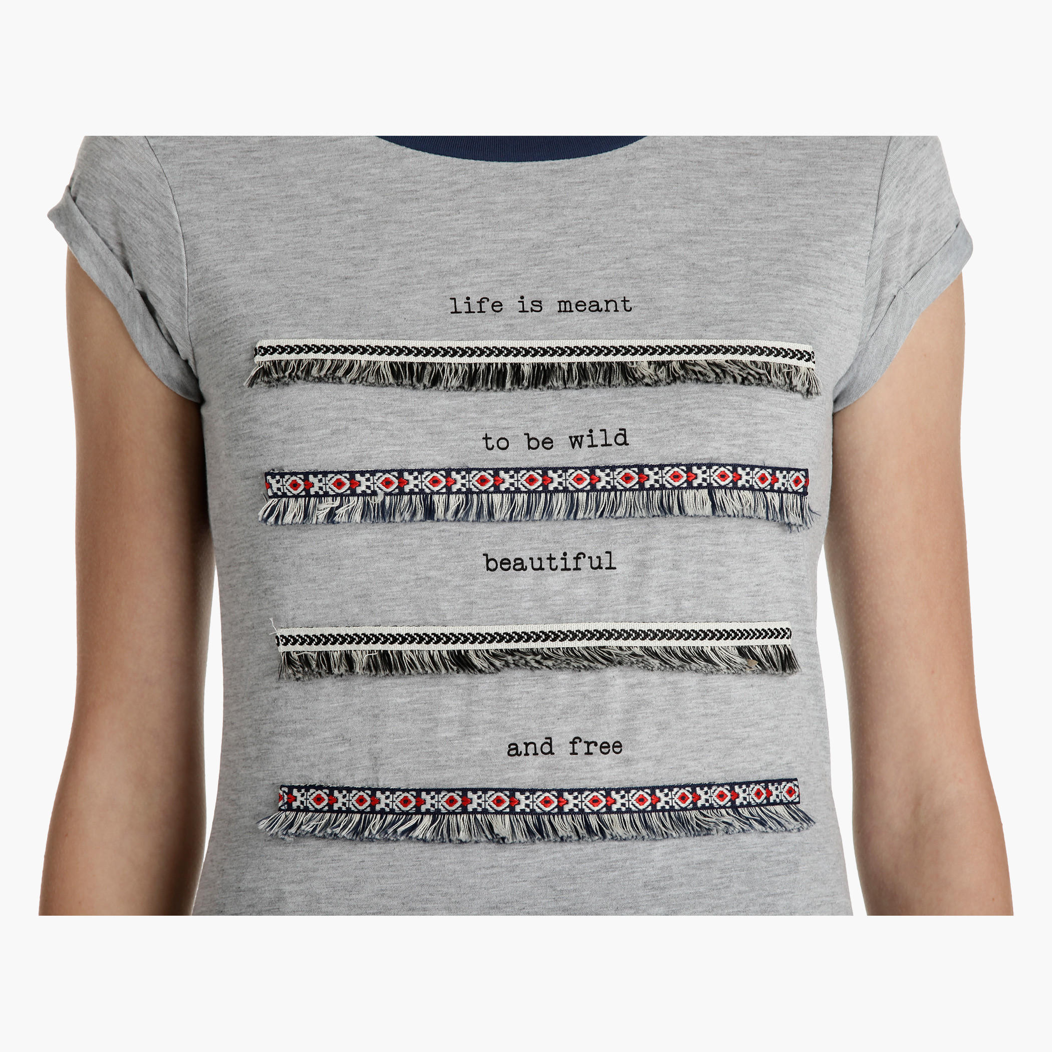Lee Cooper Embellished Melange T-Shirt-women-clothing-tshirts-image-4