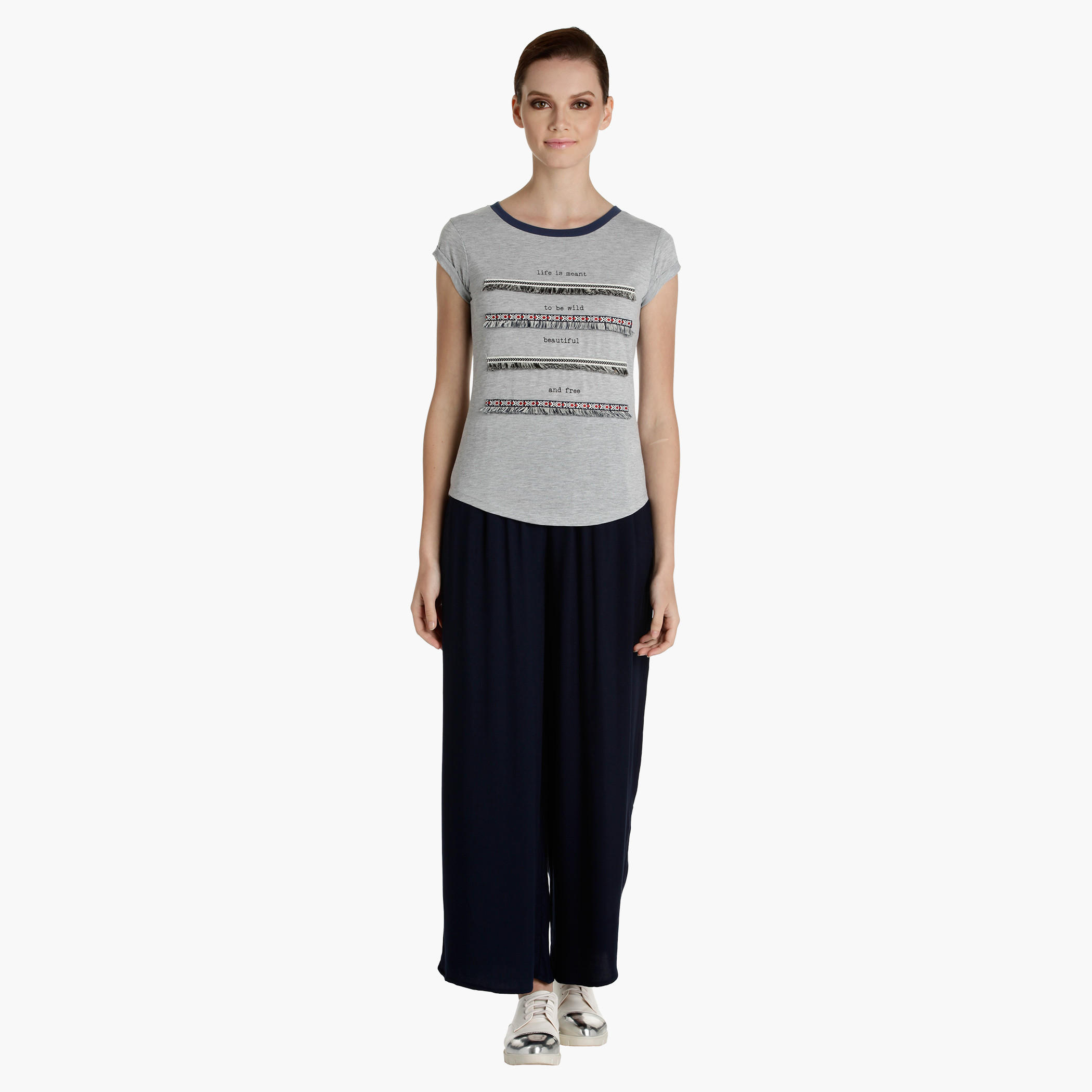Lee Cooper Embellished Melange T-Shirt-women-clothing-tshirts-image-5