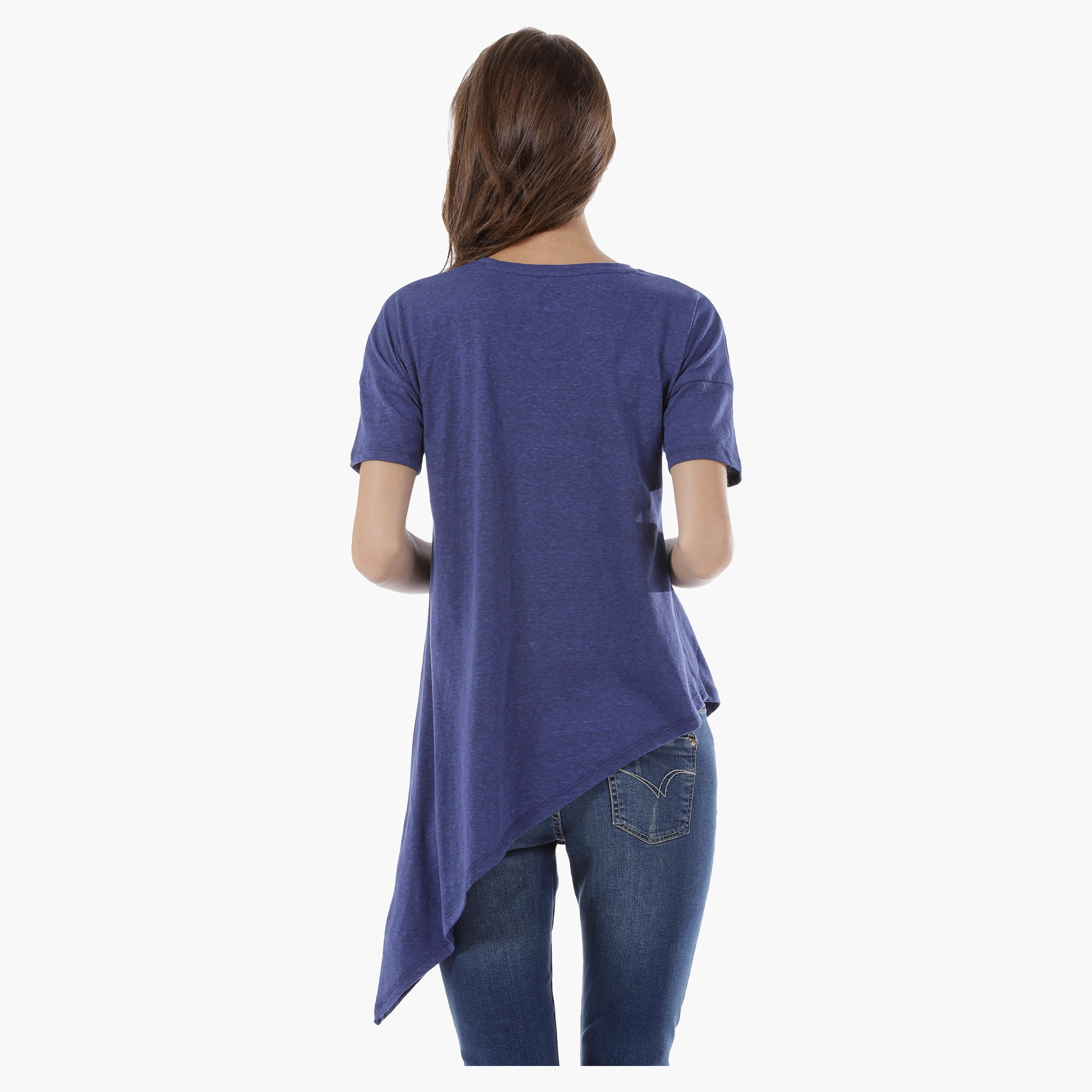Lee Cooper Crew Neck Tee with Short Sleeves and Asymmetrical Hem-women-clothing-tshirts-image-12