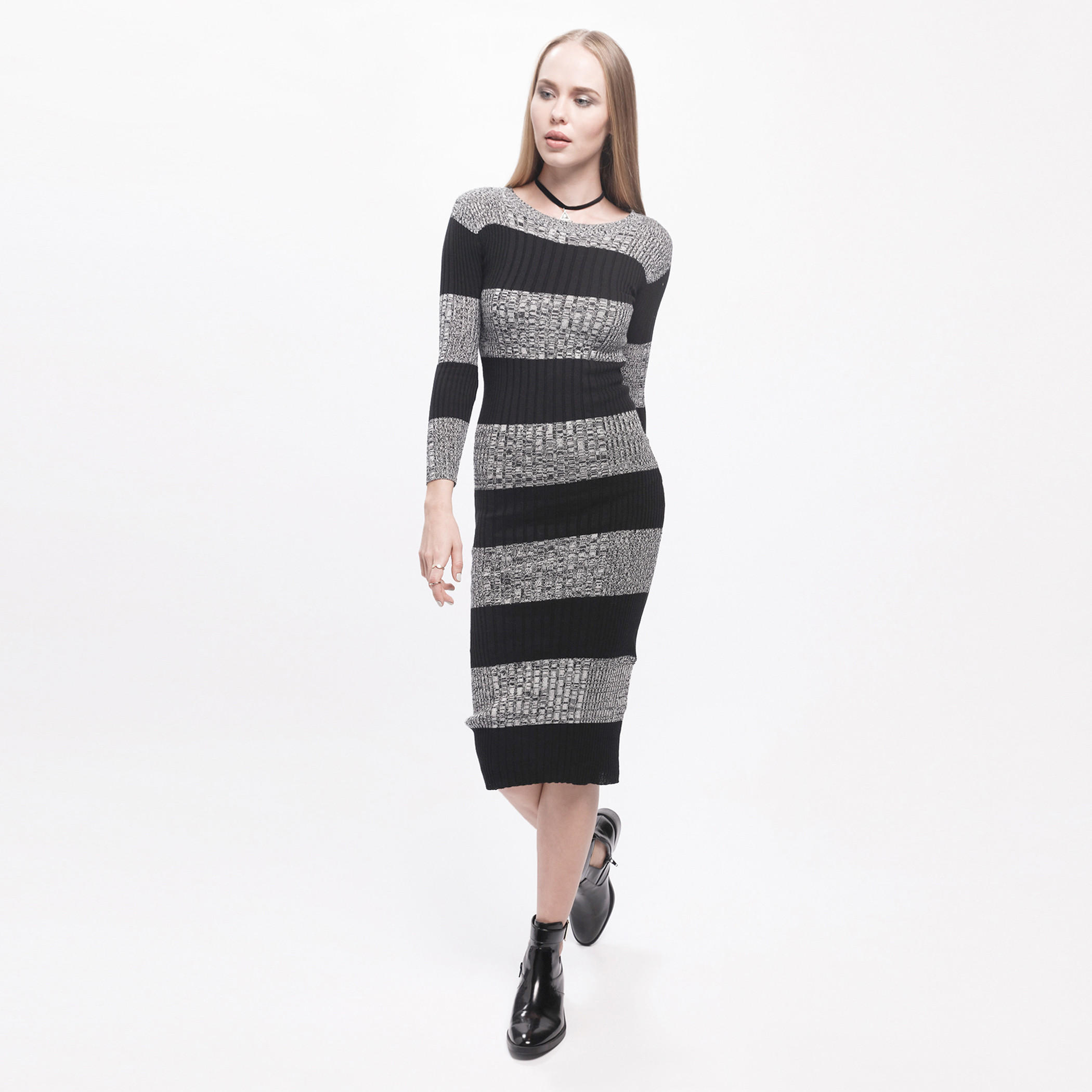 Striped Dress with Long Sleeves-women-clothing-dresses-image-1